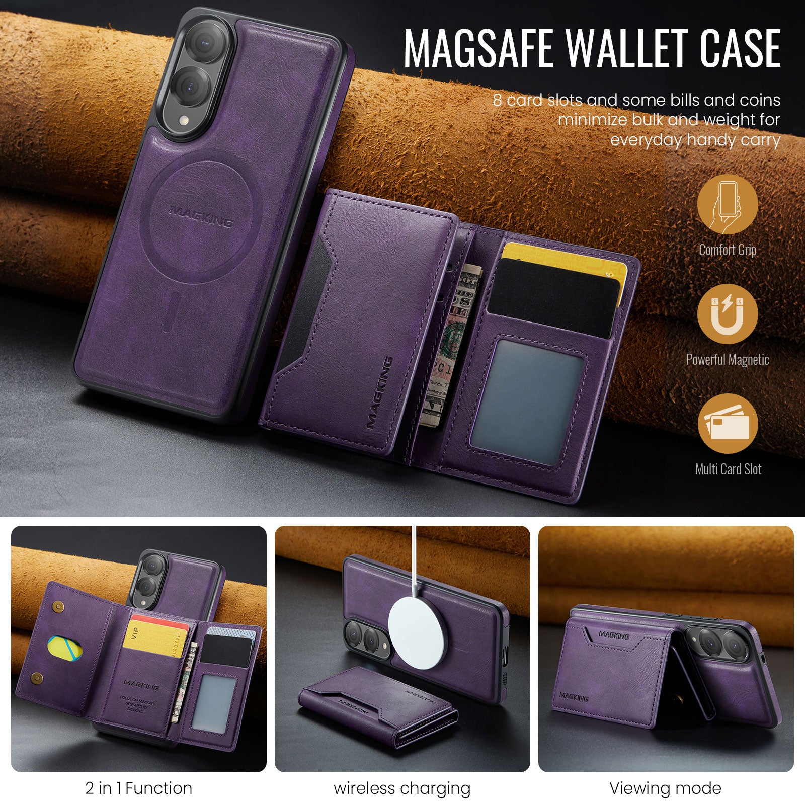 Samsung Galaxy S25 Edge DG.Ming MagSafe Wallet Case [Purple]