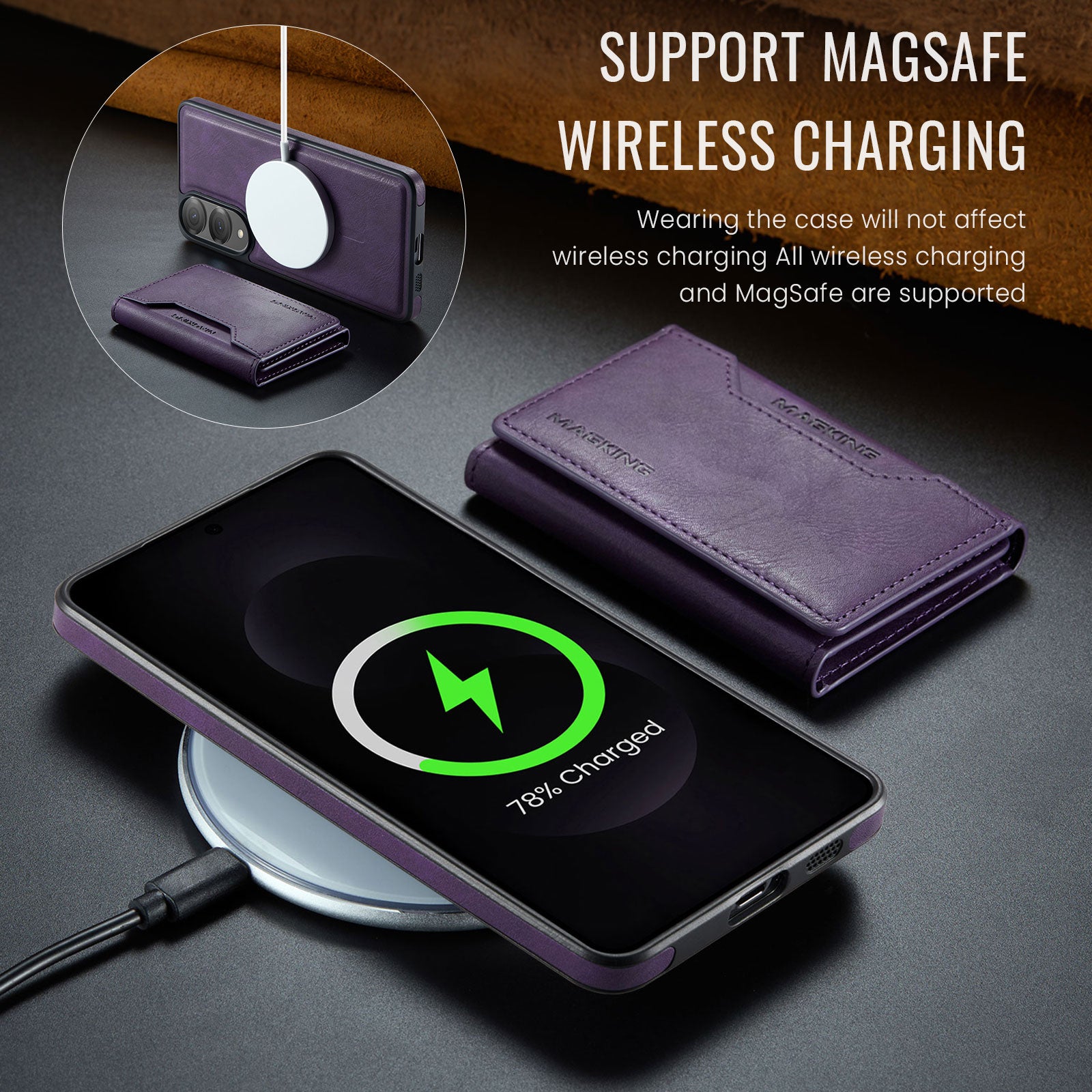 Samsung Galaxy S25 Edge DG.Ming MagSafe Wallet Case [Purple]