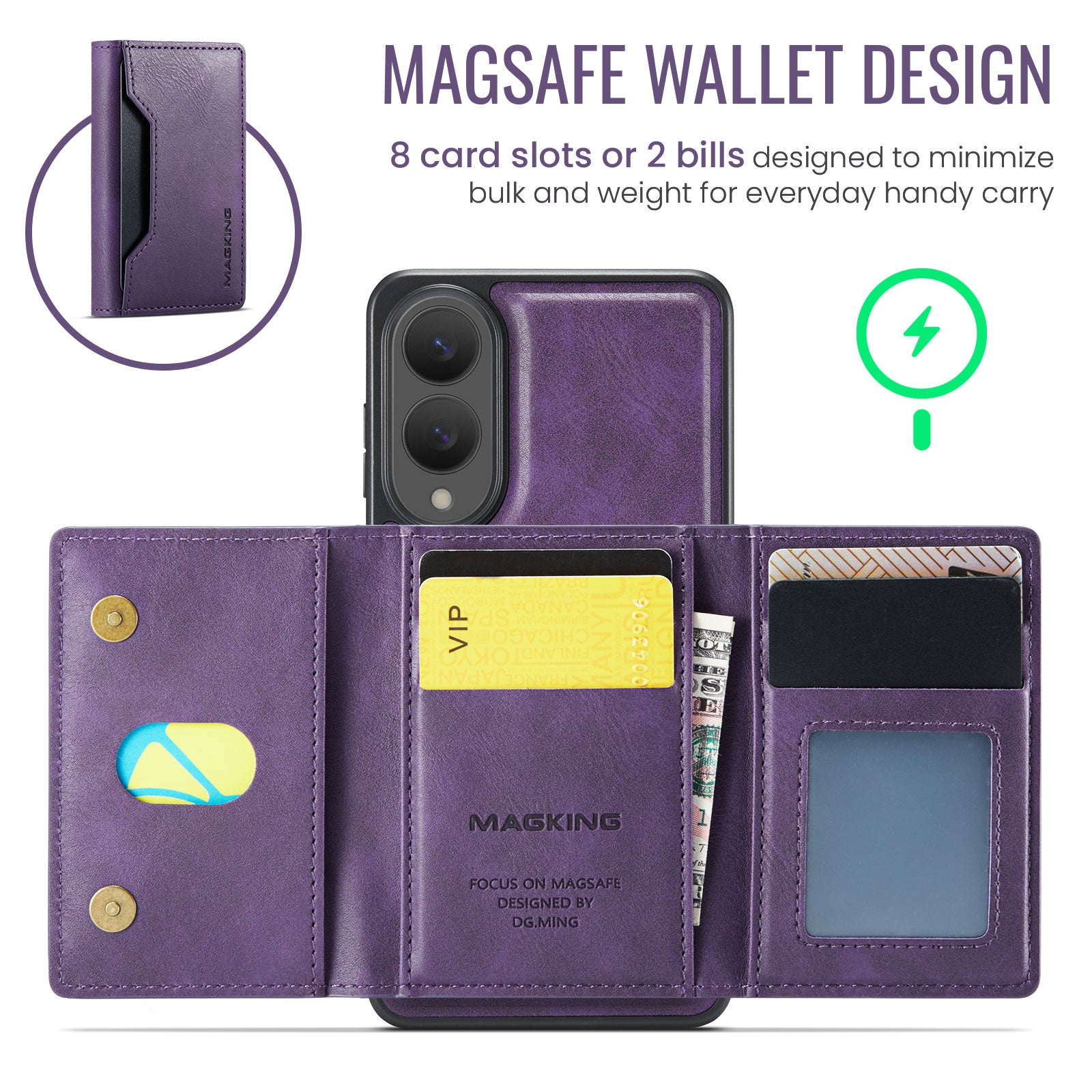 Samsung Galaxy S25 Edge DG.Ming MagSafe Wallet Case [Purple]