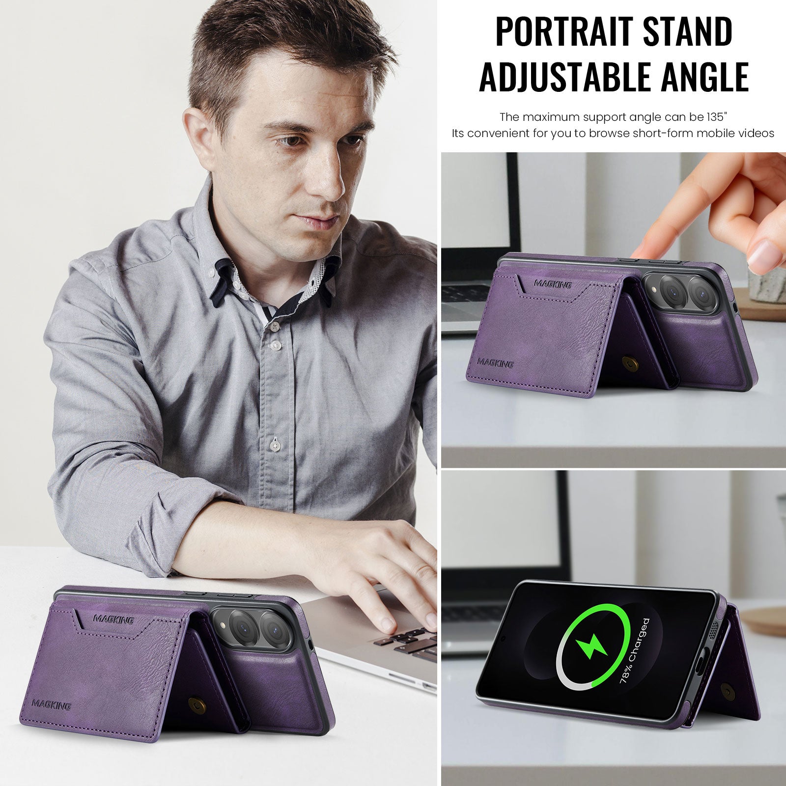 Samsung Galaxy S25 Edge DG.Ming MagSafe Wallet Case [Purple]