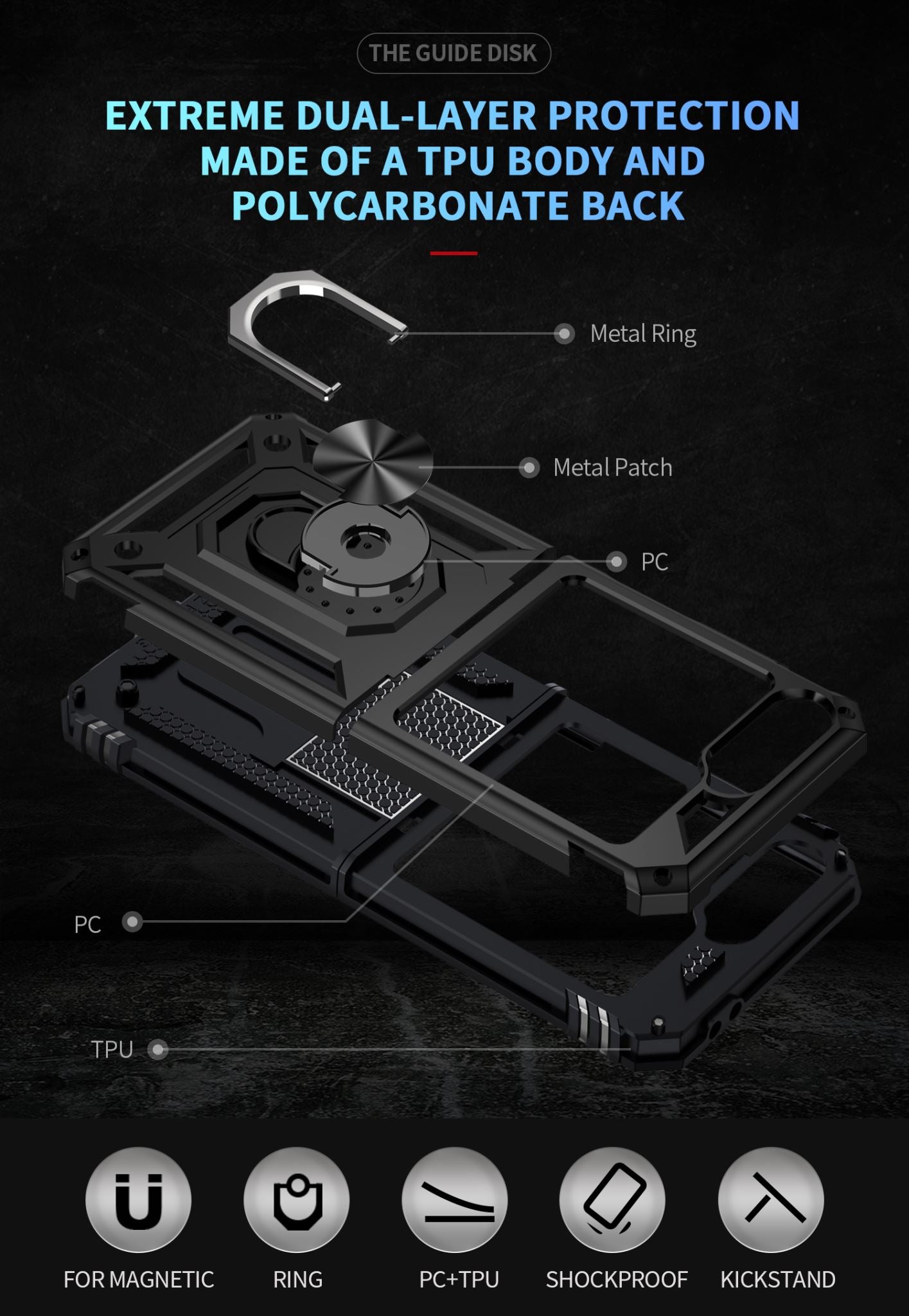 Samsung Galaxy Z Flip 7 FE Military Armour Kickstand Case [Black]
