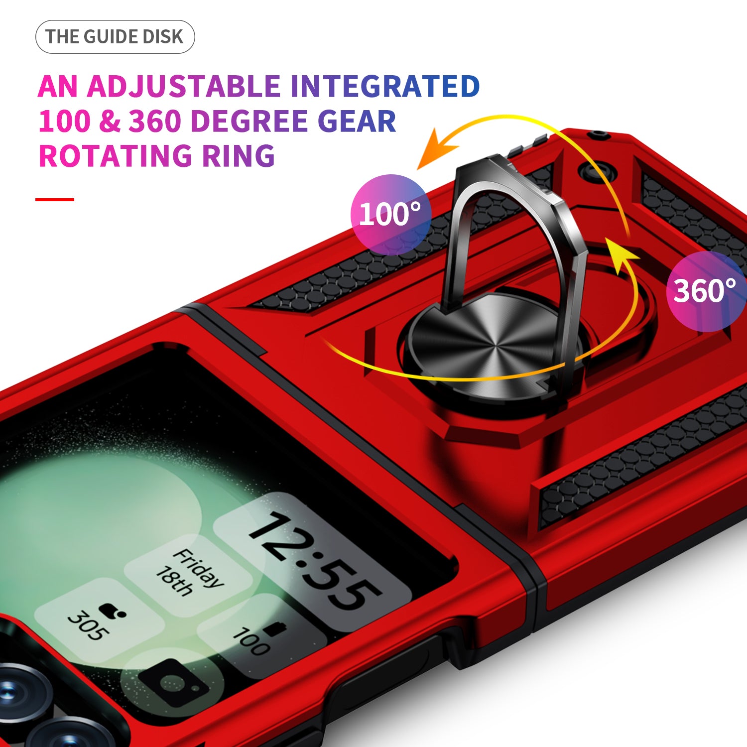 Samsung Galaxy Z Flip 7 FE Military Armour Kickstand Case [Red]