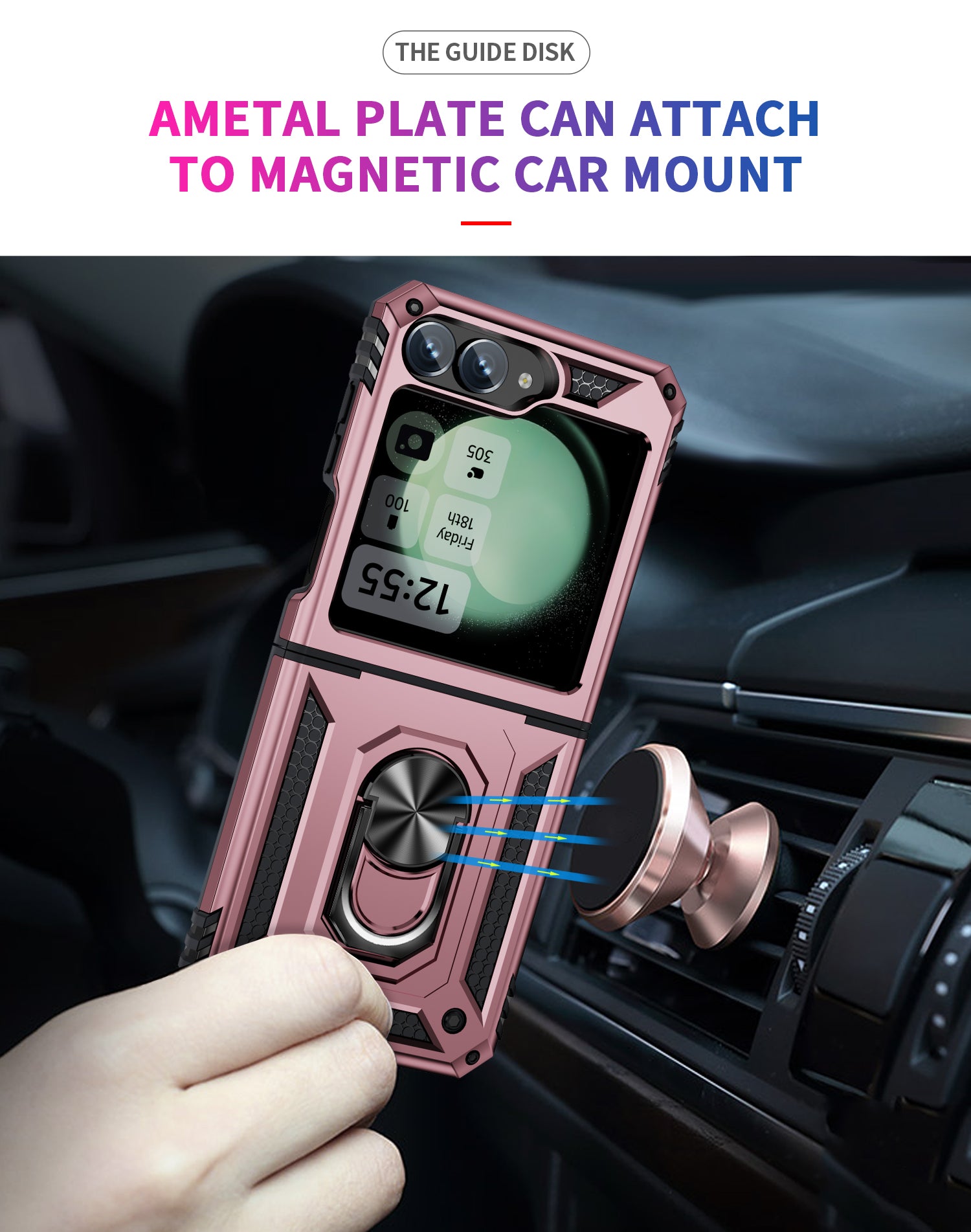 Samsung Galaxy Z Flip 7 FE Military Armour Kickstand Case [Rose Gold]