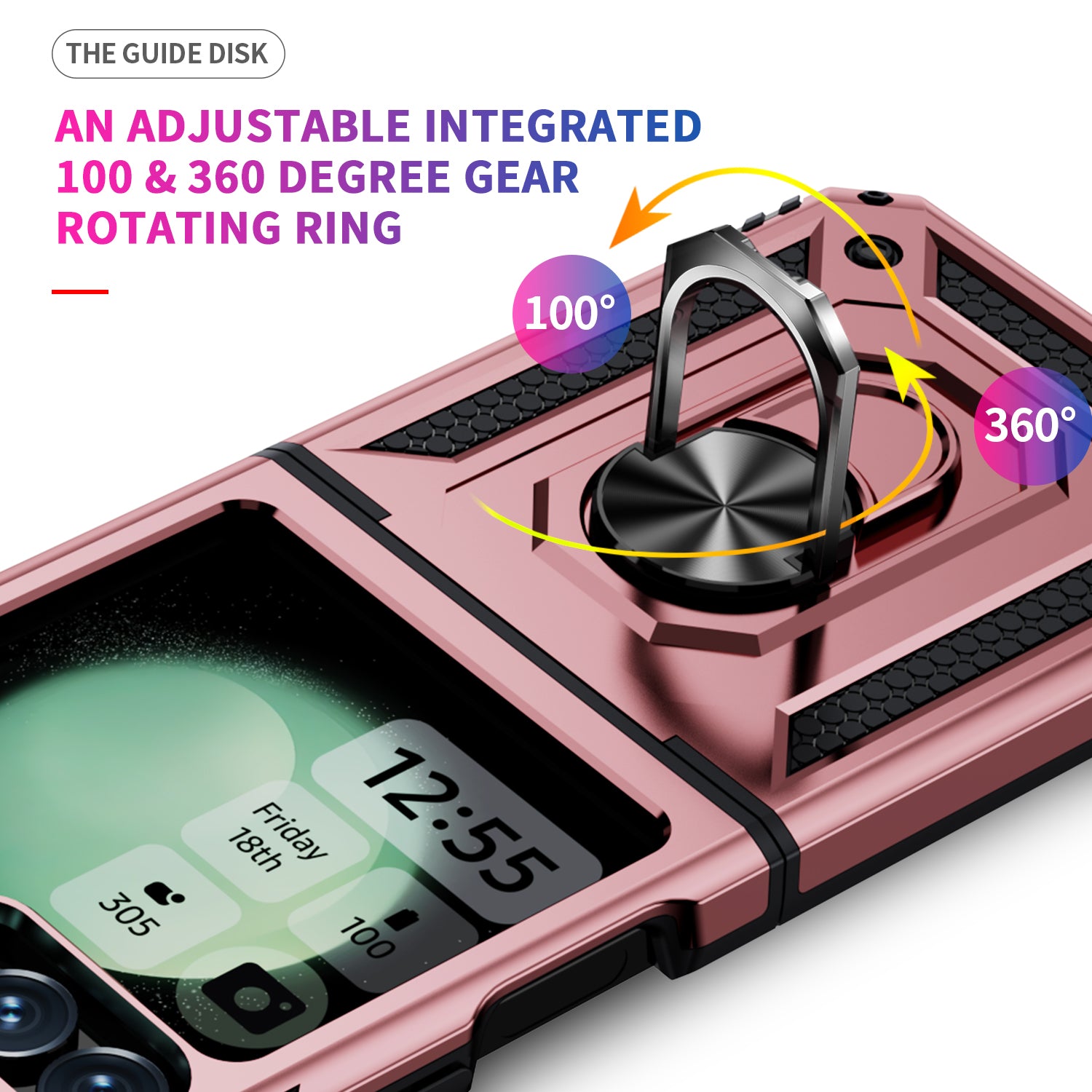 Samsung Galaxy Z Flip 7 FE Military Armour Kickstand Case [Rose Gold]