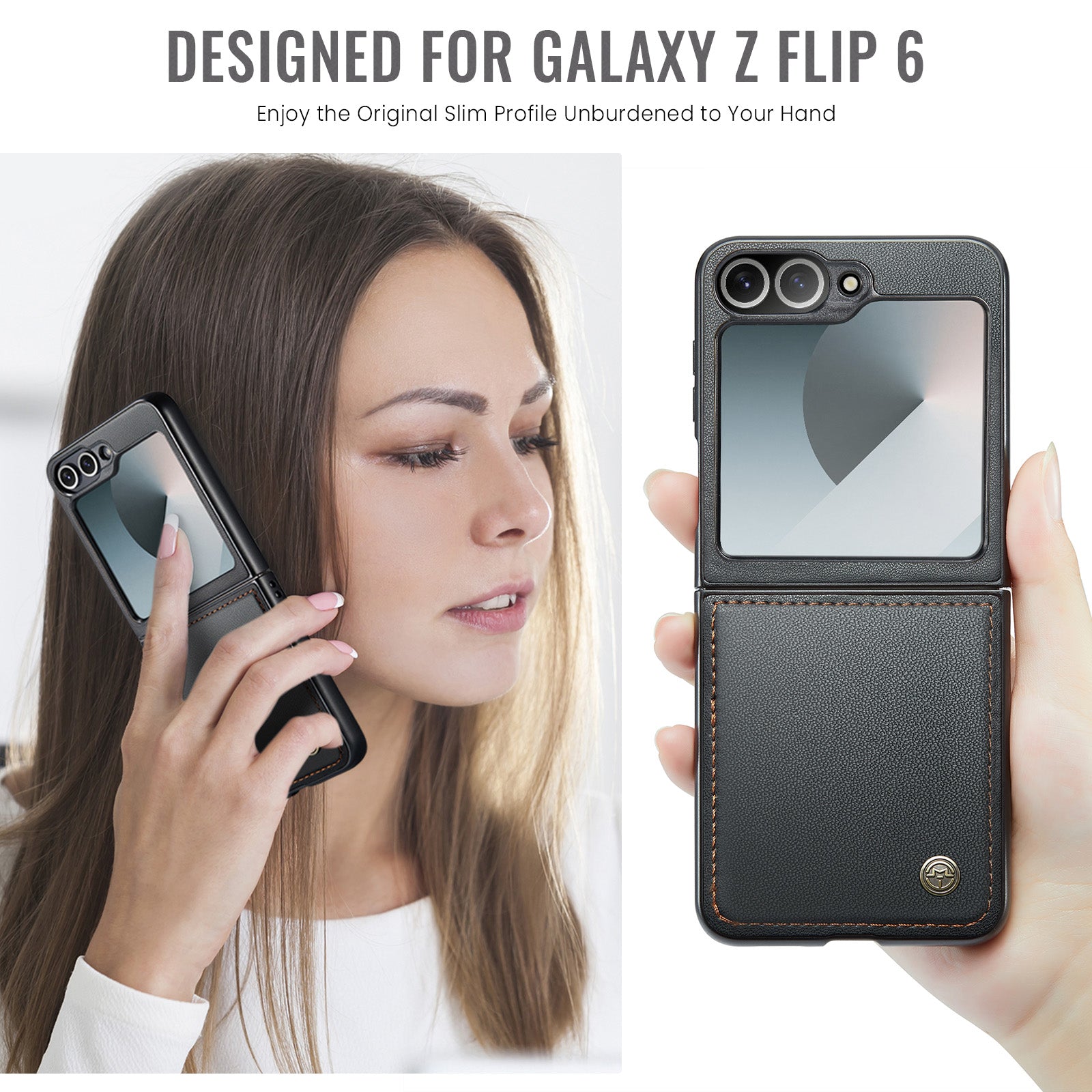 CaseMe Premium Business Style Case for Samsung Galaxy Z Flip 7 FE – Slim & Elegant [Black]