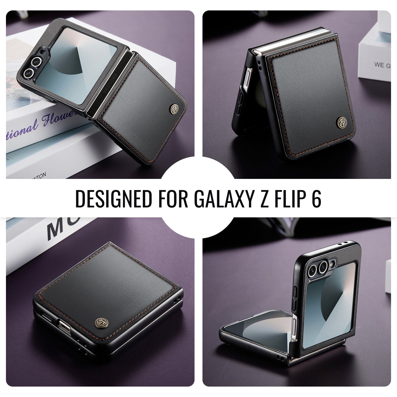 CaseMe Premium Business Style Case for Samsung Galaxy Z Flip 7 FE – Slim & Elegant [Black]