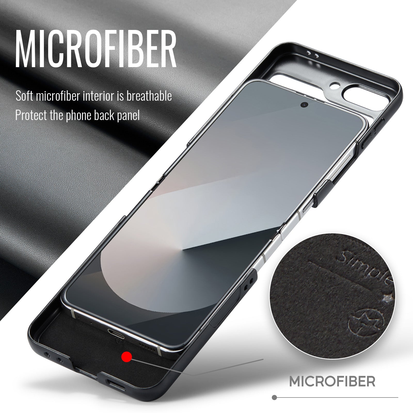 CaseMe Premium Business Style Case for Samsung Galaxy Z Flip 7 FE – Slim & Elegant [Black]