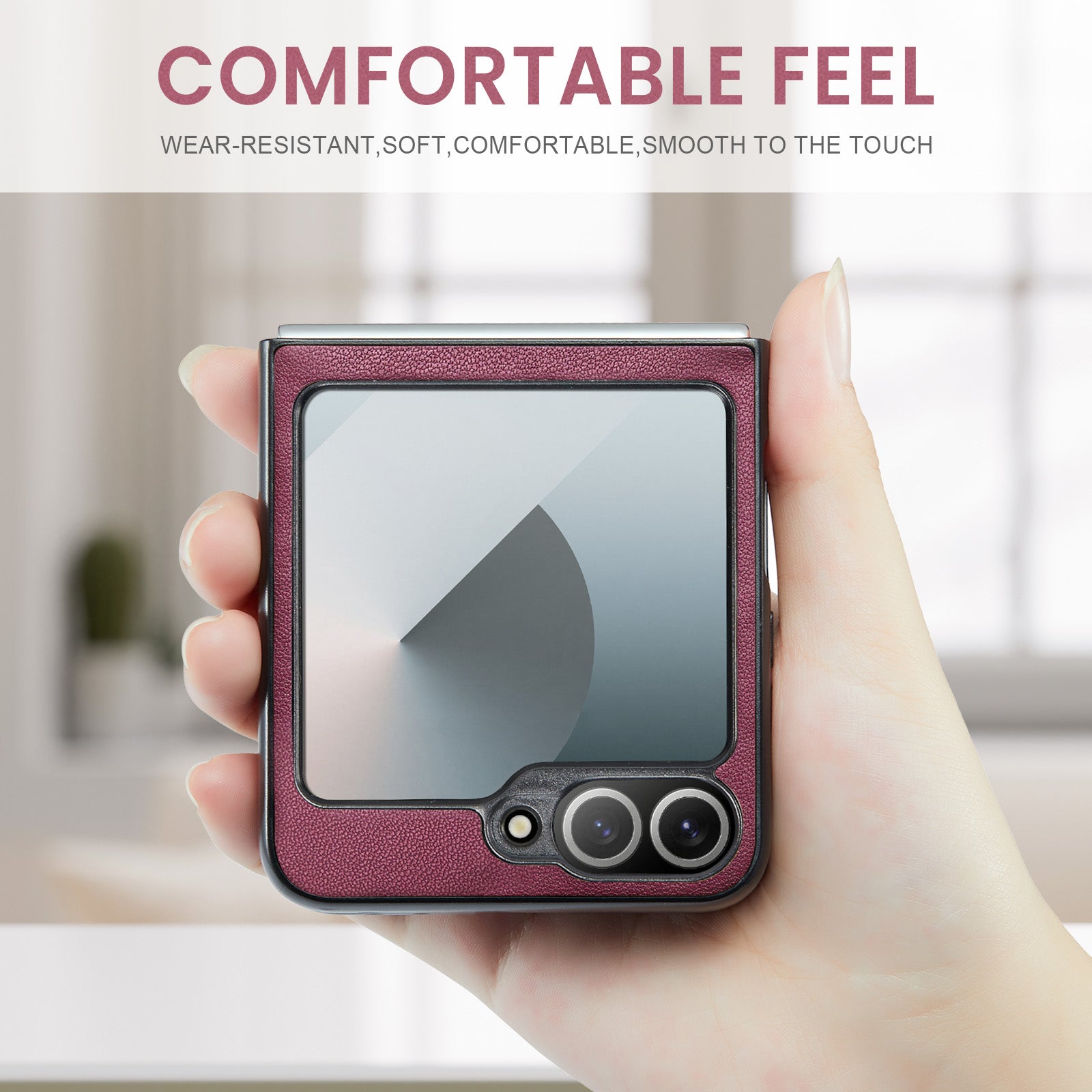 CaseMe Premium Business Style Case for Samsung Galaxy Z Flip 7 FE – Slim & Elegant [Maroon]