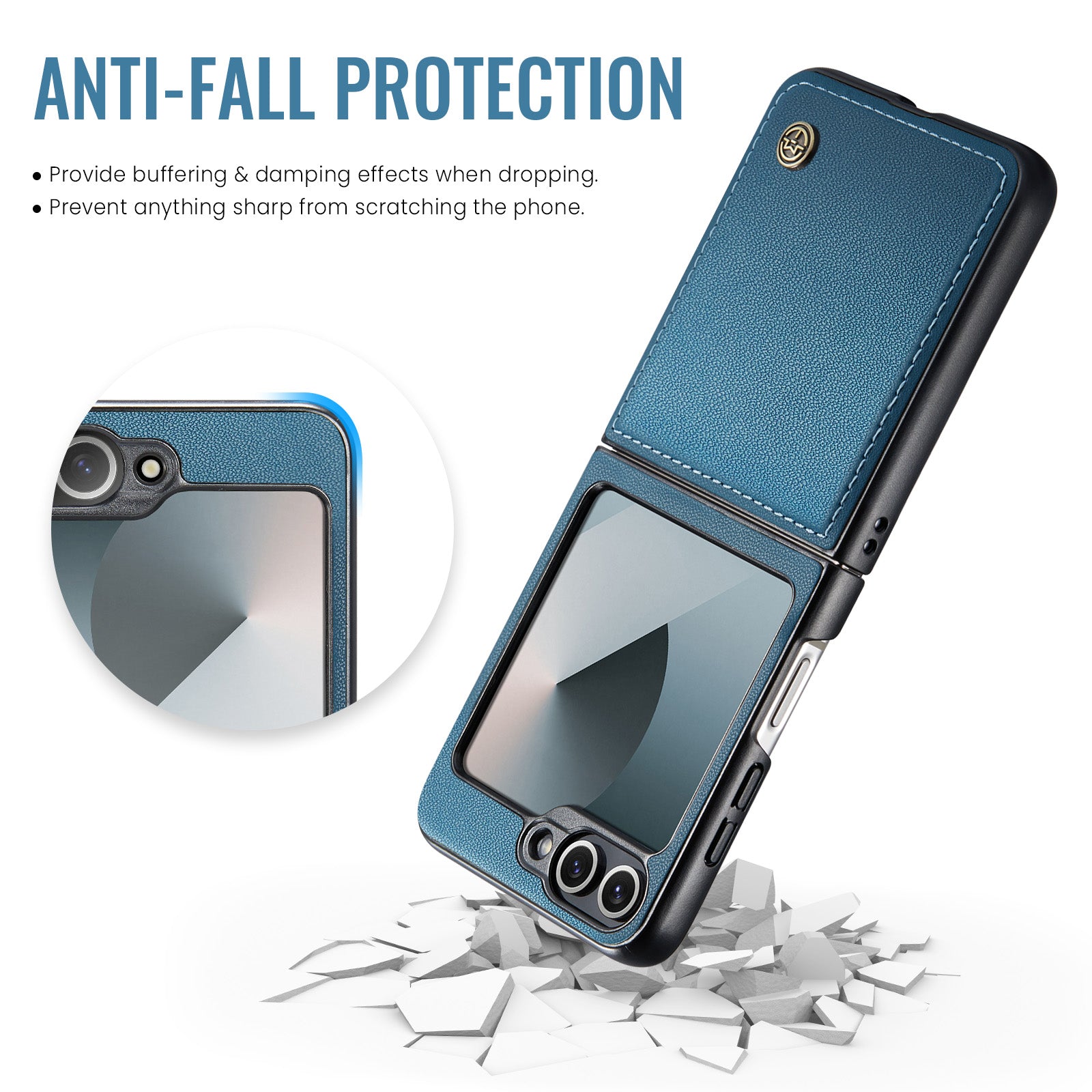 CaseMe Premium Business Style Case for Samsung Galaxy Z Flip 7 FE – Slim & Elegant [Navy]