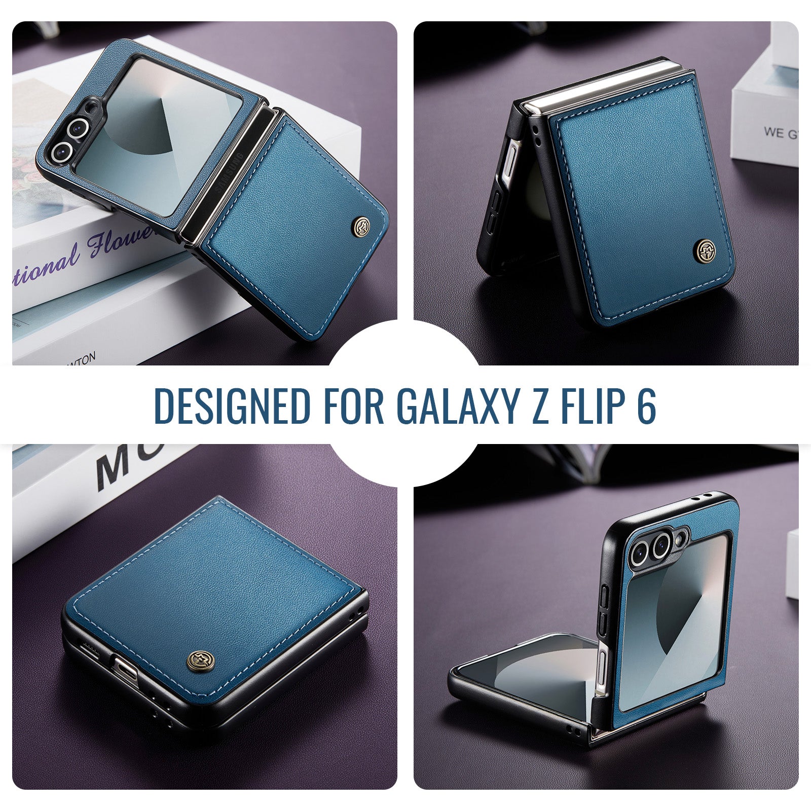 CaseMe Premium Business Style Case for Samsung Galaxy Z Flip 7 FE – Slim & Elegant [Navy]