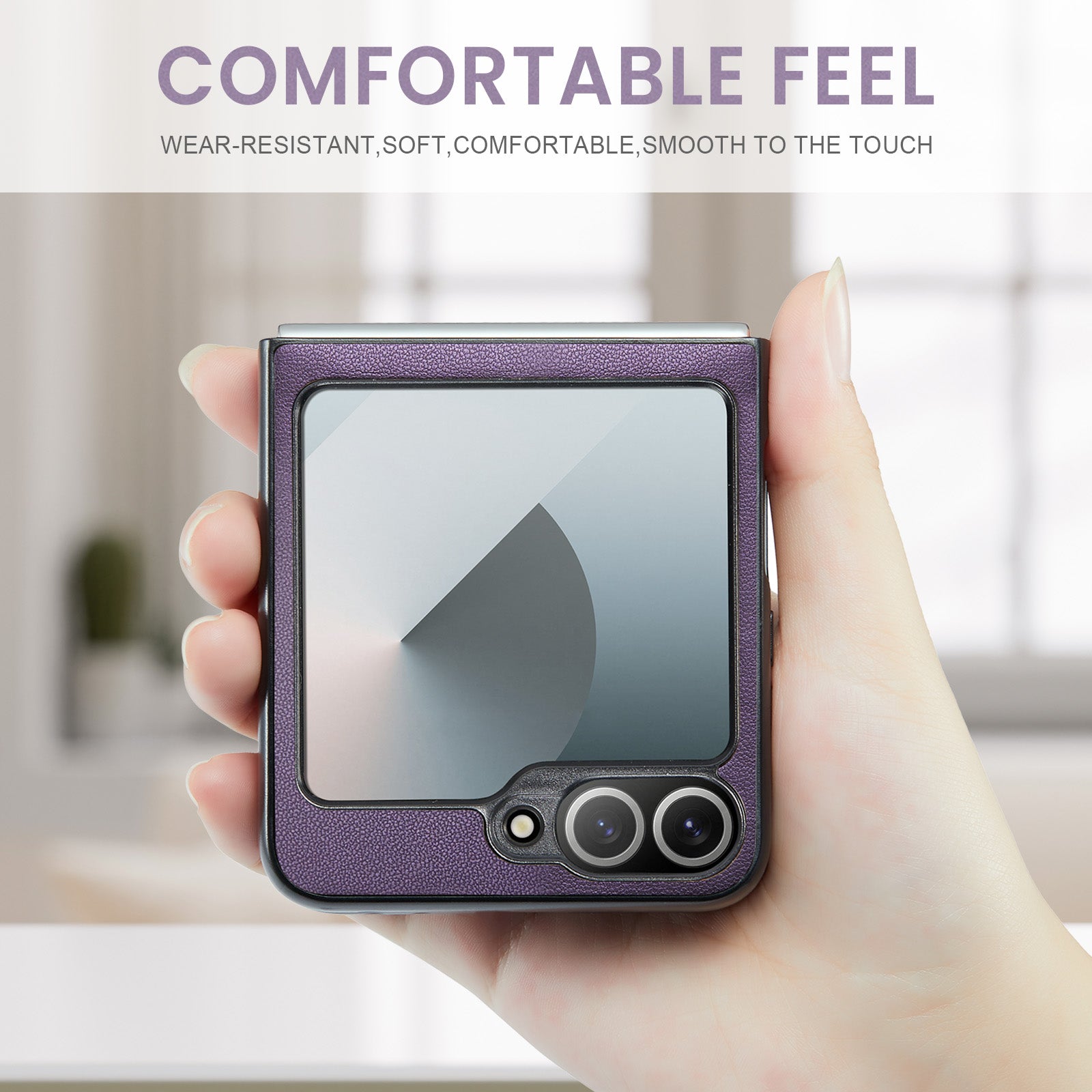 CaseMe Premium Business Style Case for Samsung Galaxy Z Flip 7 FE – Slim & Elegant [Purple]