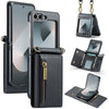 DG.MING Samsung Galaxy Z Flip 7 FE Crossbody Wallet Case [Black] - Black