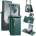 DG.MING Samsung Galaxy Z Flip 7 FE Crossbody Wallet Case [Green] - Green