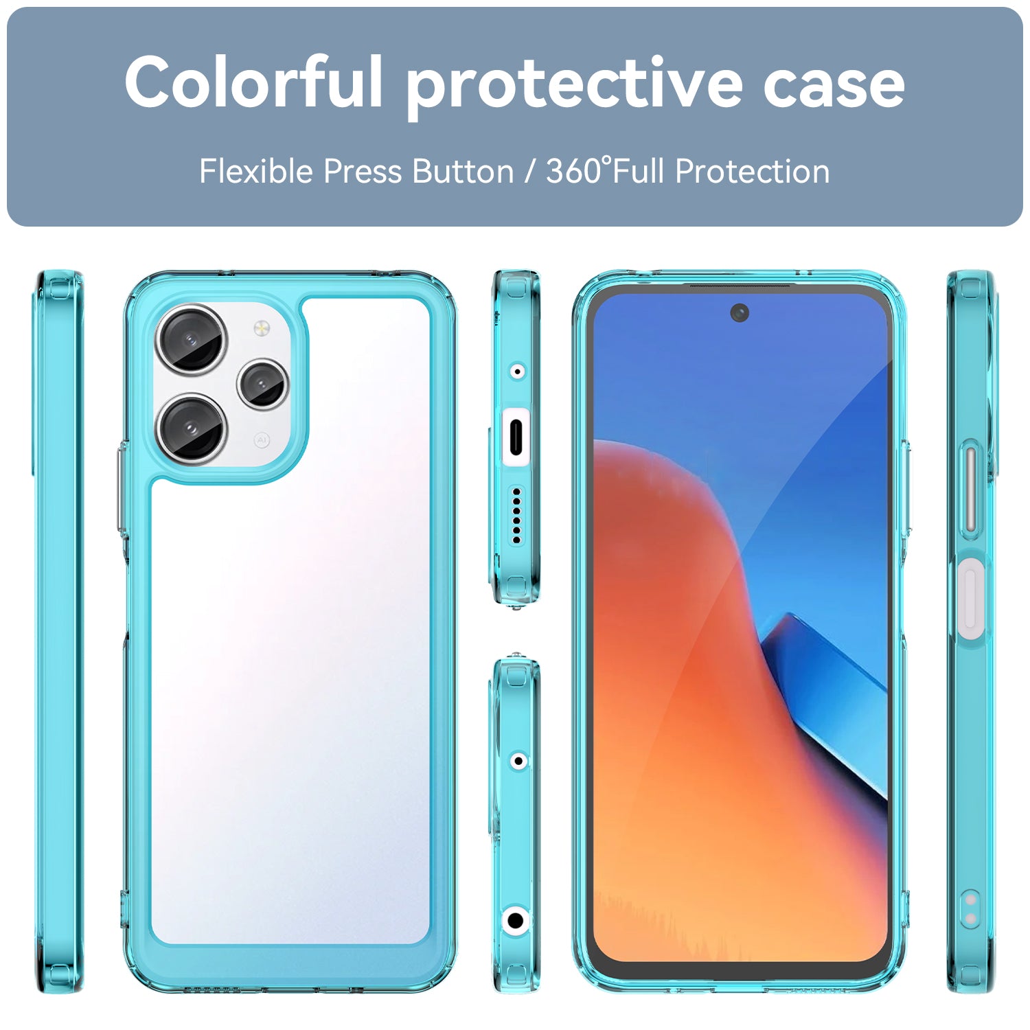 Xiaomi Redmi 12 5G Soft TPU Bumper Case (Clear Blue)