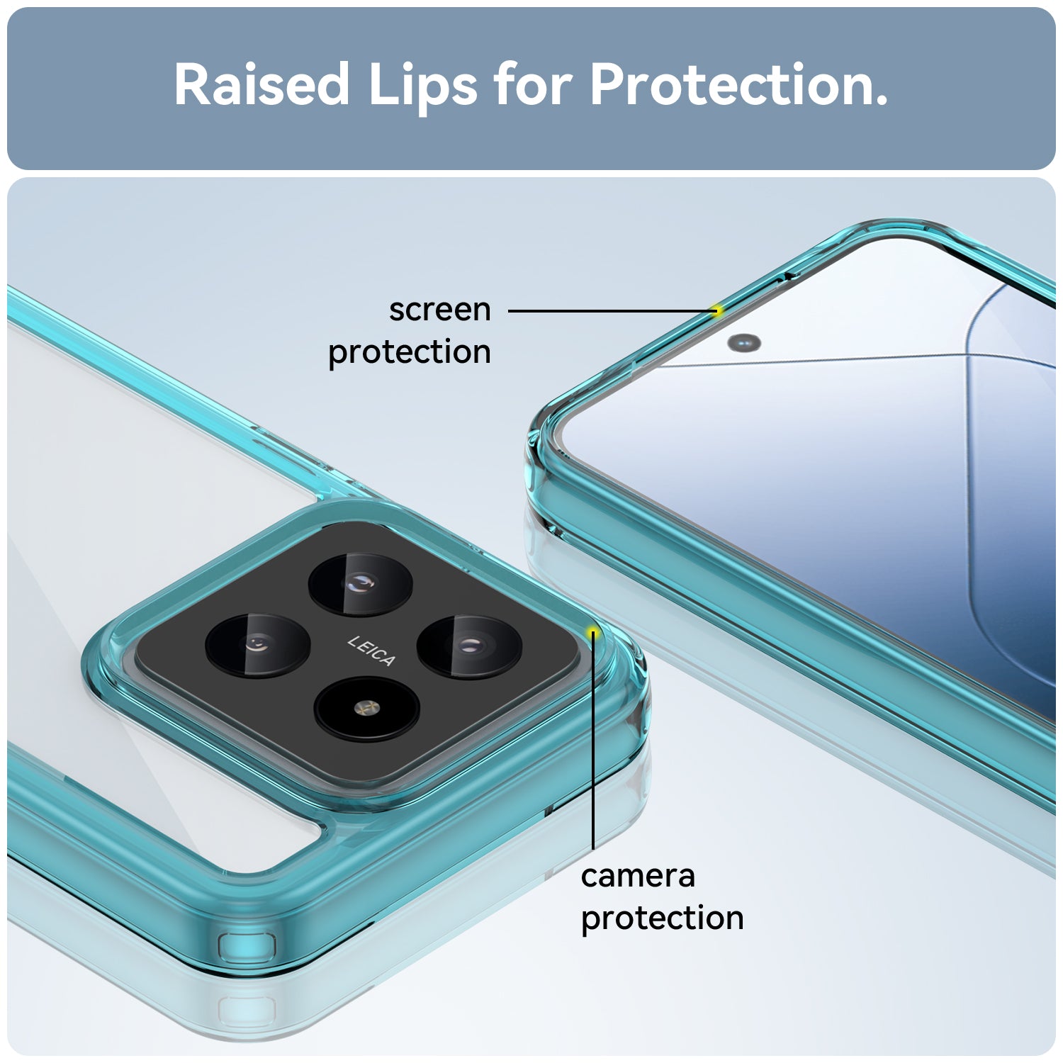 Xiaomi 14 Soft TPU Bumper Case (Clear Blue)