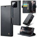Xiaomi 14 CaseMe 023 Wallet Flip Cover, RFID Protection, Card Holder - Black