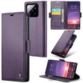 Xiaomi 14 CaseMe 023 Wallet Flip Cover, RFID Protection, Card Holder - Purple