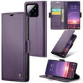 Xiaomi 14 CaseMe 023 Wallet Flip Cover, RFID Protection, Card Holder - Purple