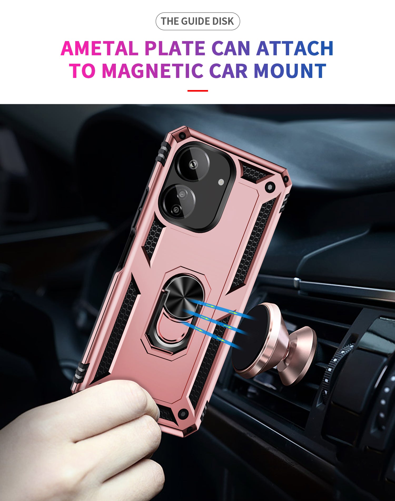 Xiaomi Poco C65 Military Armour Ring Case [RoseGold]