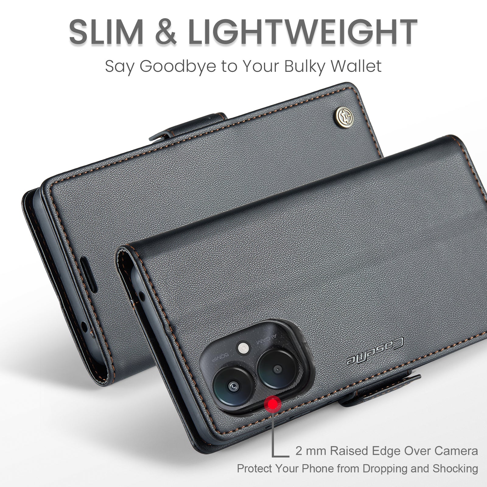 Xiaomi Poco C65 CaseMe Retro Wallet Case [Black]