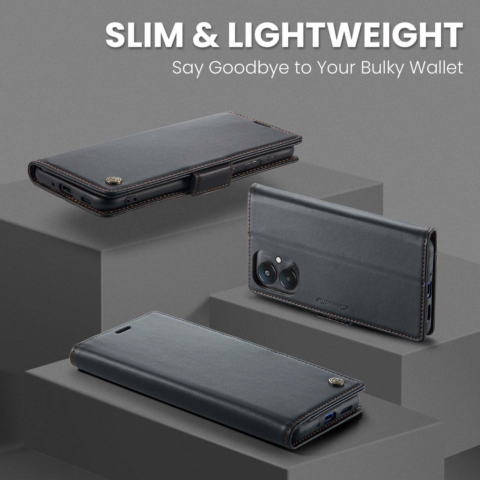 Xiaomi Poco C65 CaseMe Retro Wallet Case [Black]