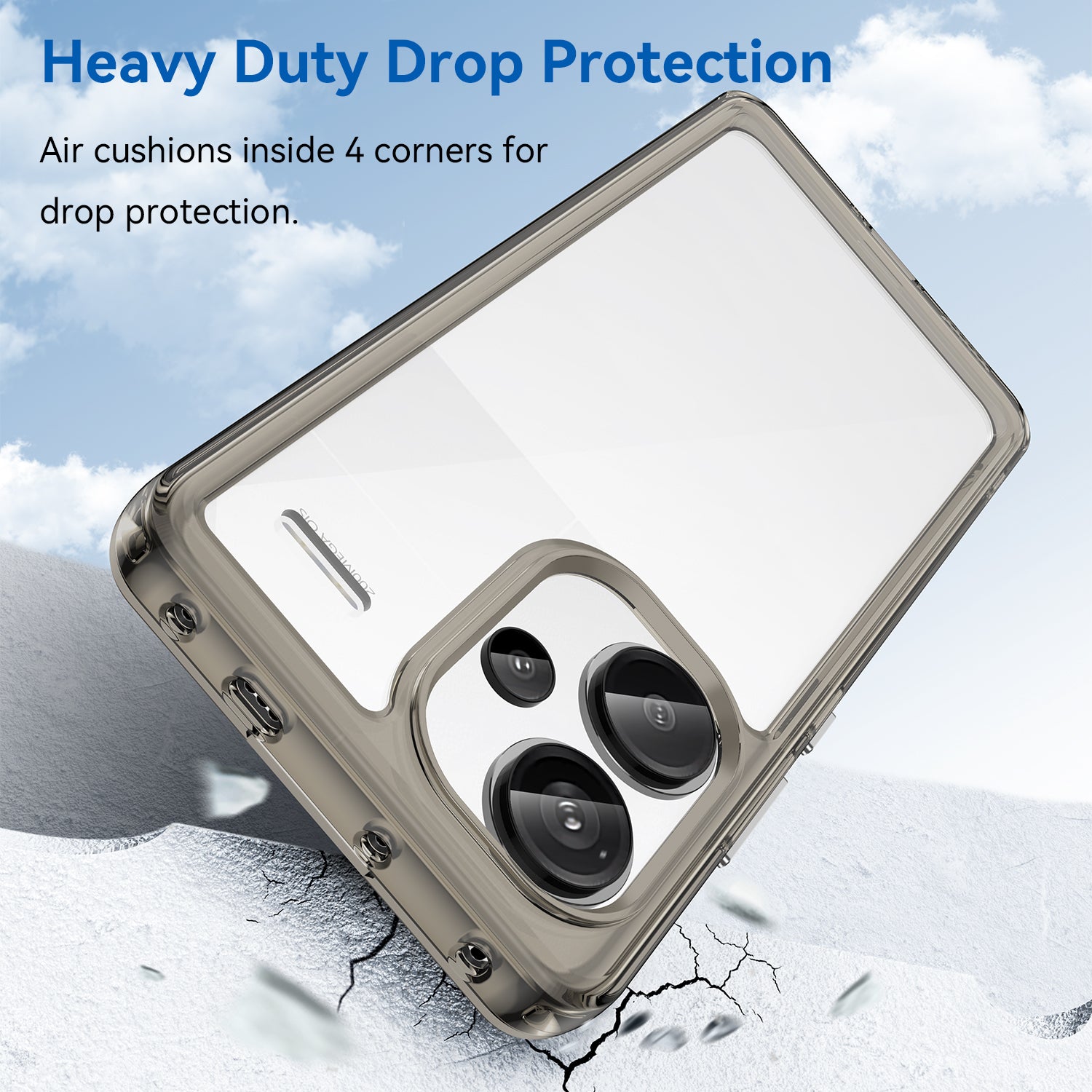 Xiaomi Redmi Note 13 Pro Plus 5G Soft TPU Bumper Case (Clear Grey)