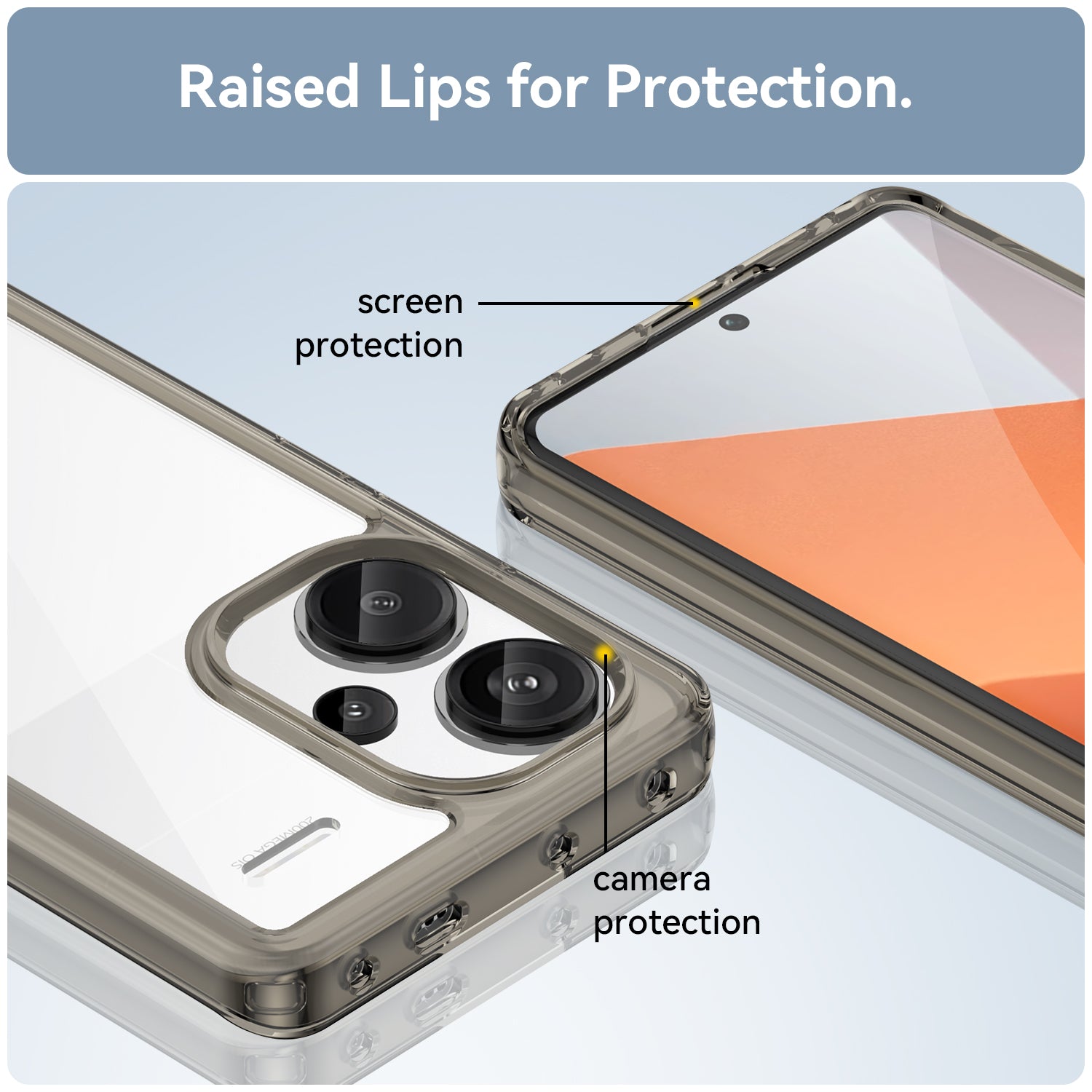 Xiaomi Redmi Note 13 Pro Plus 5G Soft TPU Bumper Case (Clear Grey)