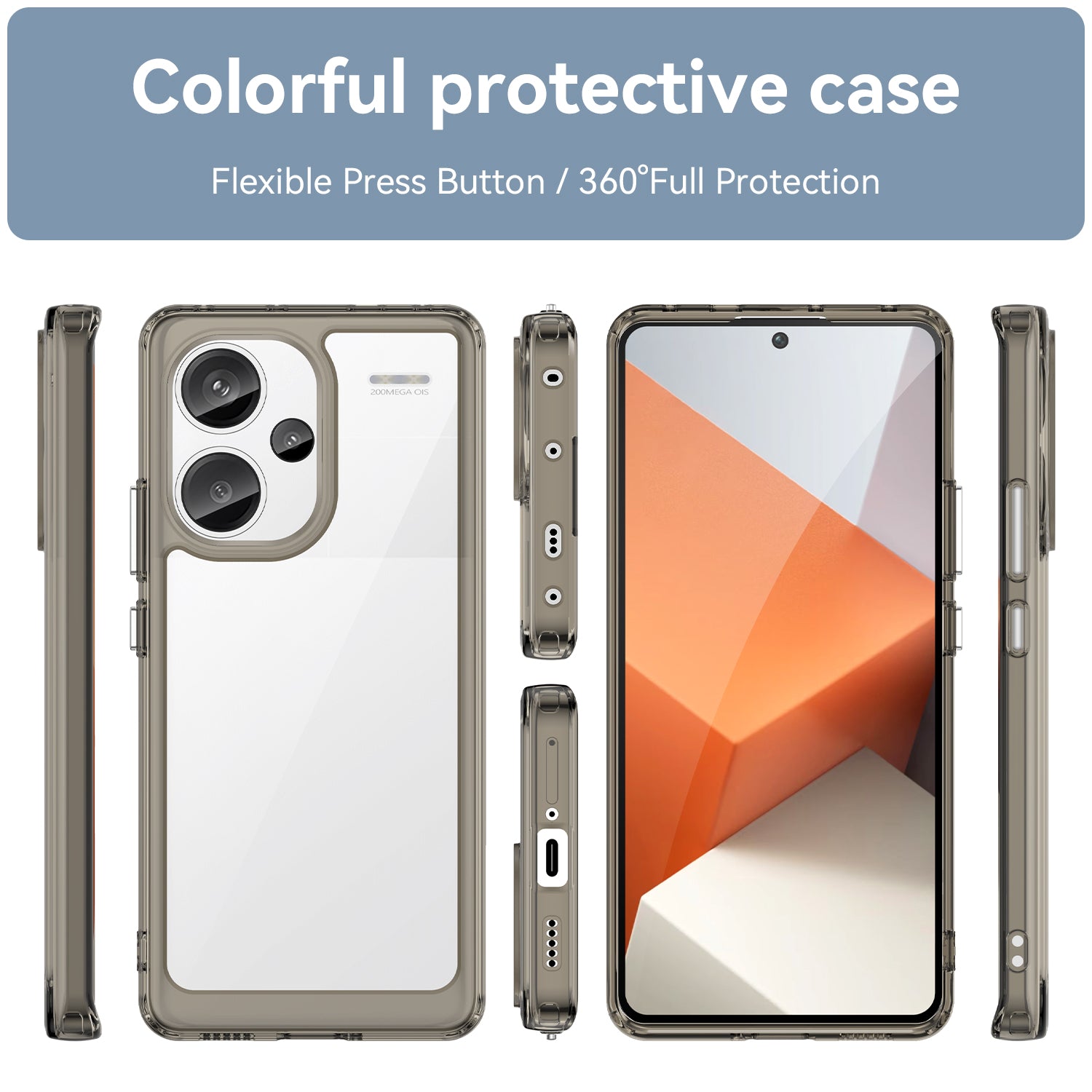 Xiaomi Redmi Note 13 Pro Plus 5G Soft TPU Bumper Case (Clear Grey)