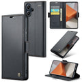 Xiaomi Redmi Note 13 Pro+ 5G CaseMe 023 Wallet Flip Cover, RFID Protection, Card Holder - Black