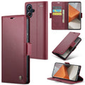 Xiaomi Redmi Note 13 Pro+ 5G CaseMe 023 Wallet Flip Cover, RFID Protection, Card Holder - Maroon