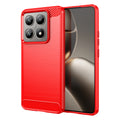 Xiaomi 14T Carbon Fibre TPU Case Slim Shockproof Cover Red - Red