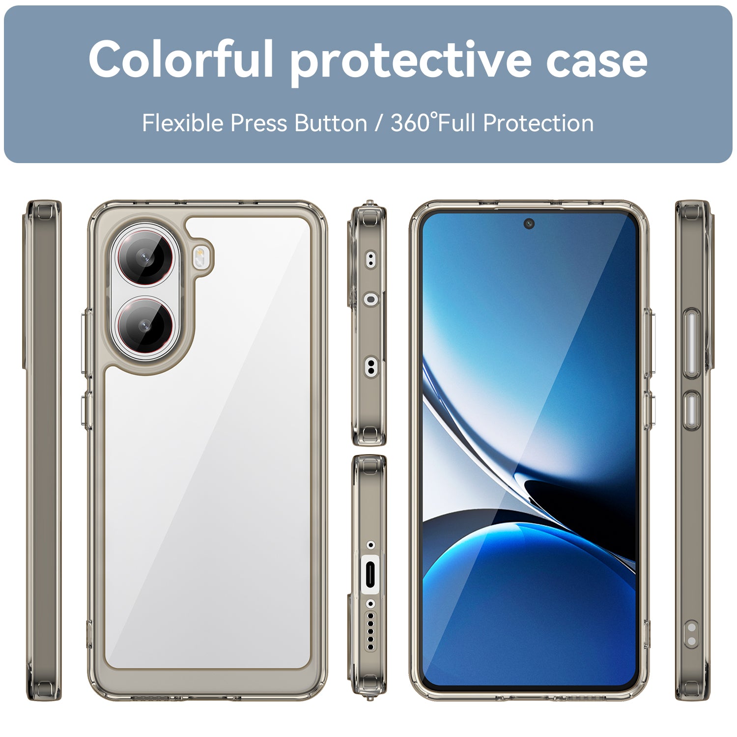 Xiaomi Poco X7 Pro Soft TPU Bumper Case [Clear Grey]