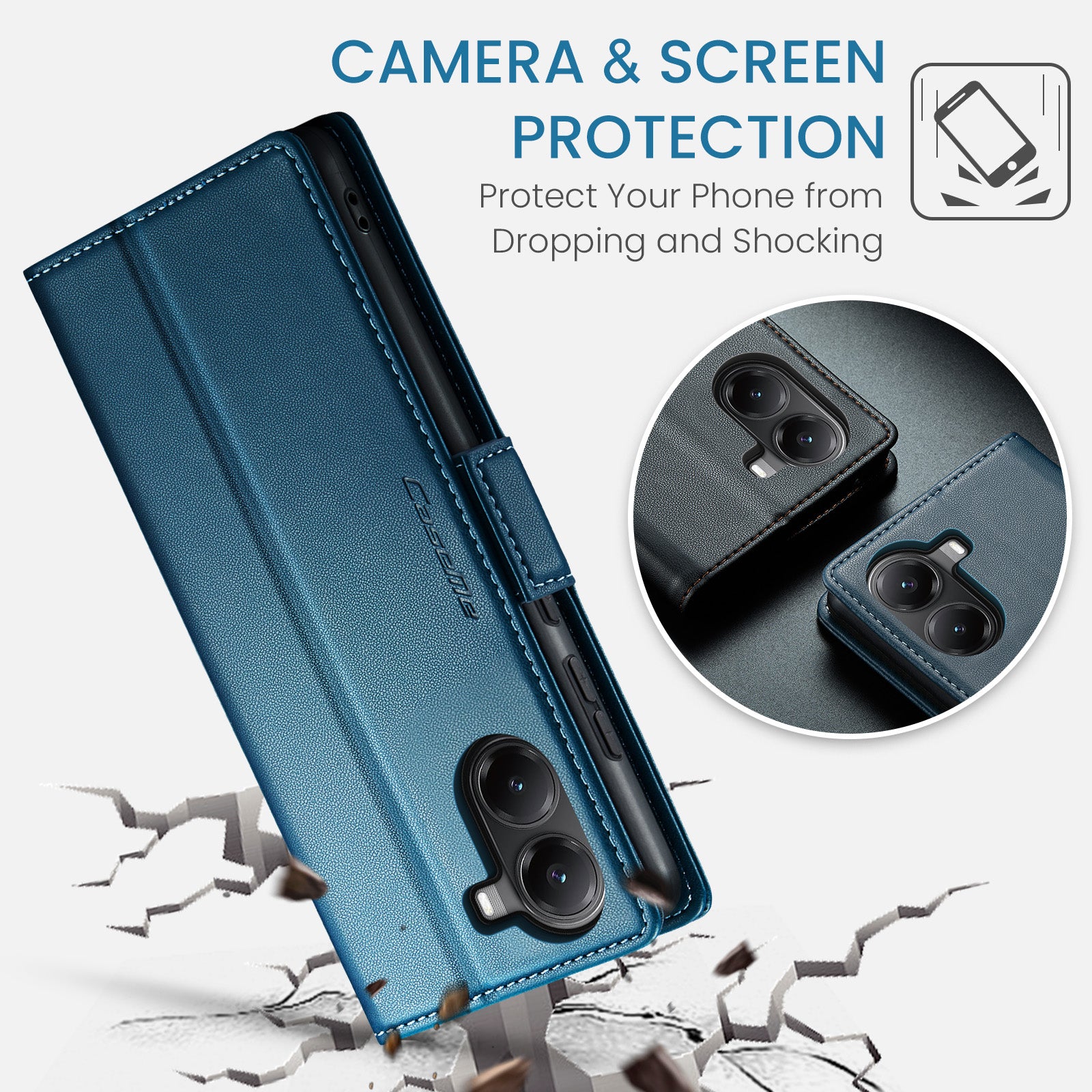 Xiaomi Poco X7 Pro CaseMe Retro Wallet Case [Navy]