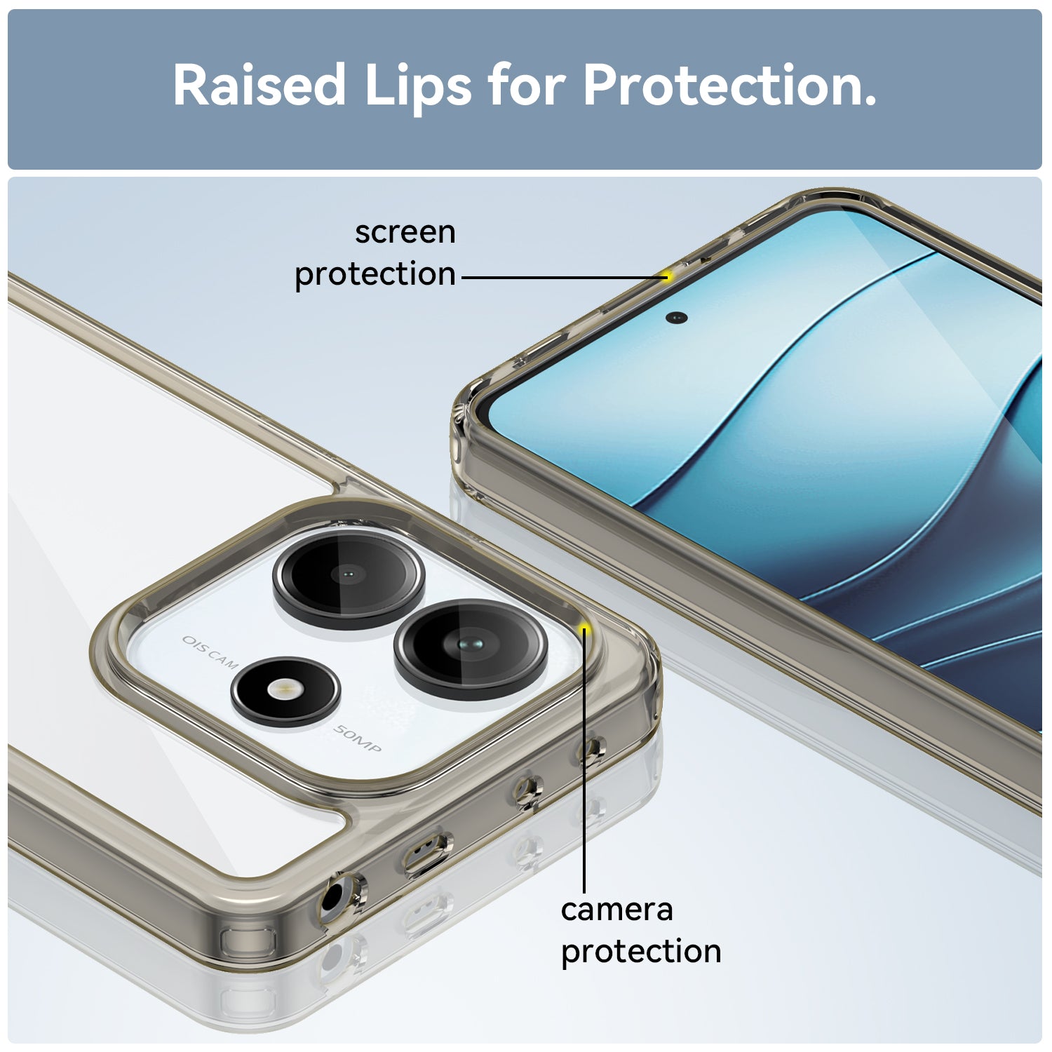 Xiaomi Redmi Note 14 5G Soft TPU Bumper Case [Clear Grey]