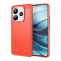 Xiaomi Redmi Note 14 5G Carbon Fibre TPU Case Slim Shockproof Cover Red - Red