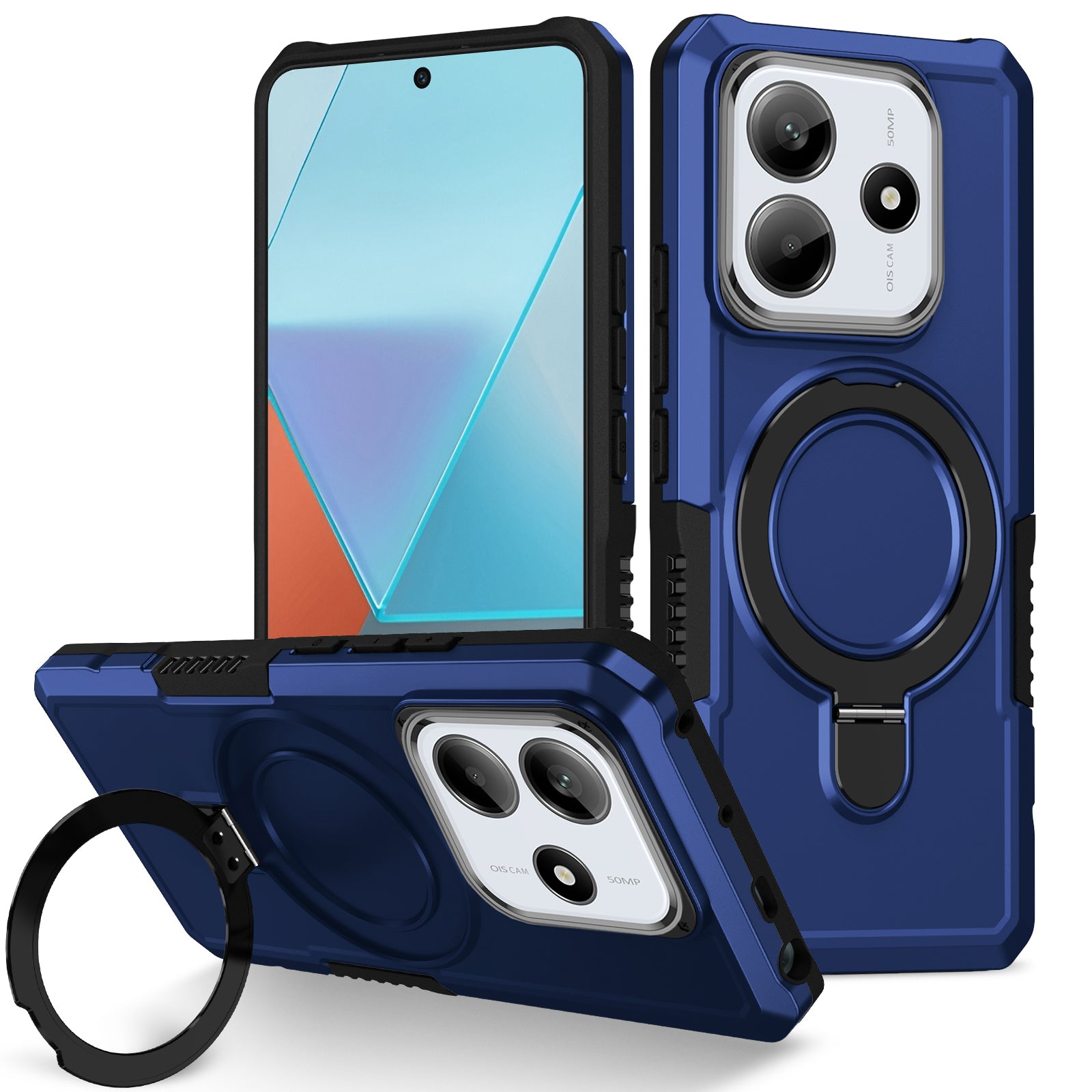 Xiaomi Redmi Note 14 5G Case Ring Kickstand [Navy]