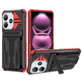 Xiaomi Redmi Note 14 5G Heavy Duty Kickstand Card Holder Case Shockproof Red - Red