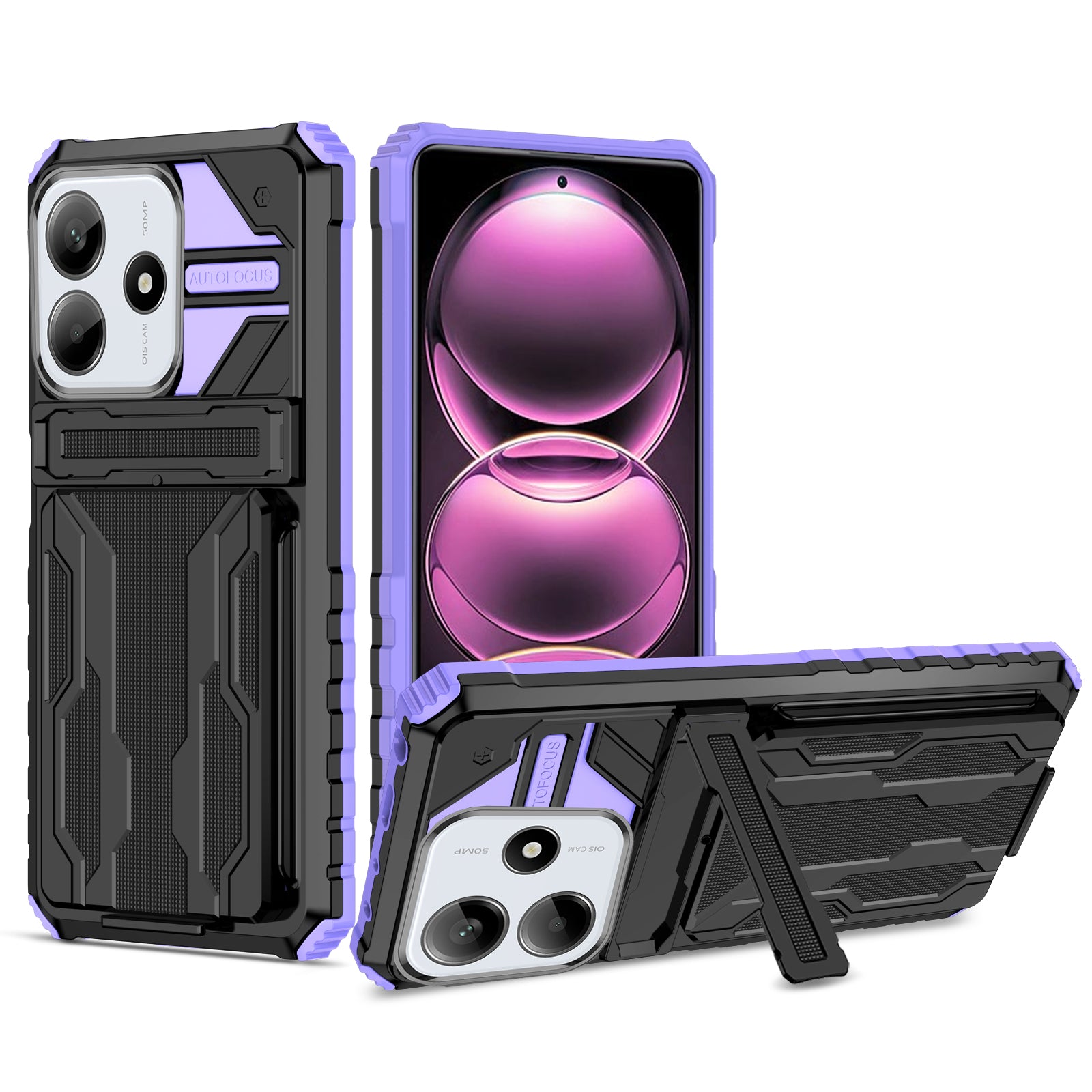 Xiaomi Redmi Note 14 5G Kickstand Card Case [Purple]