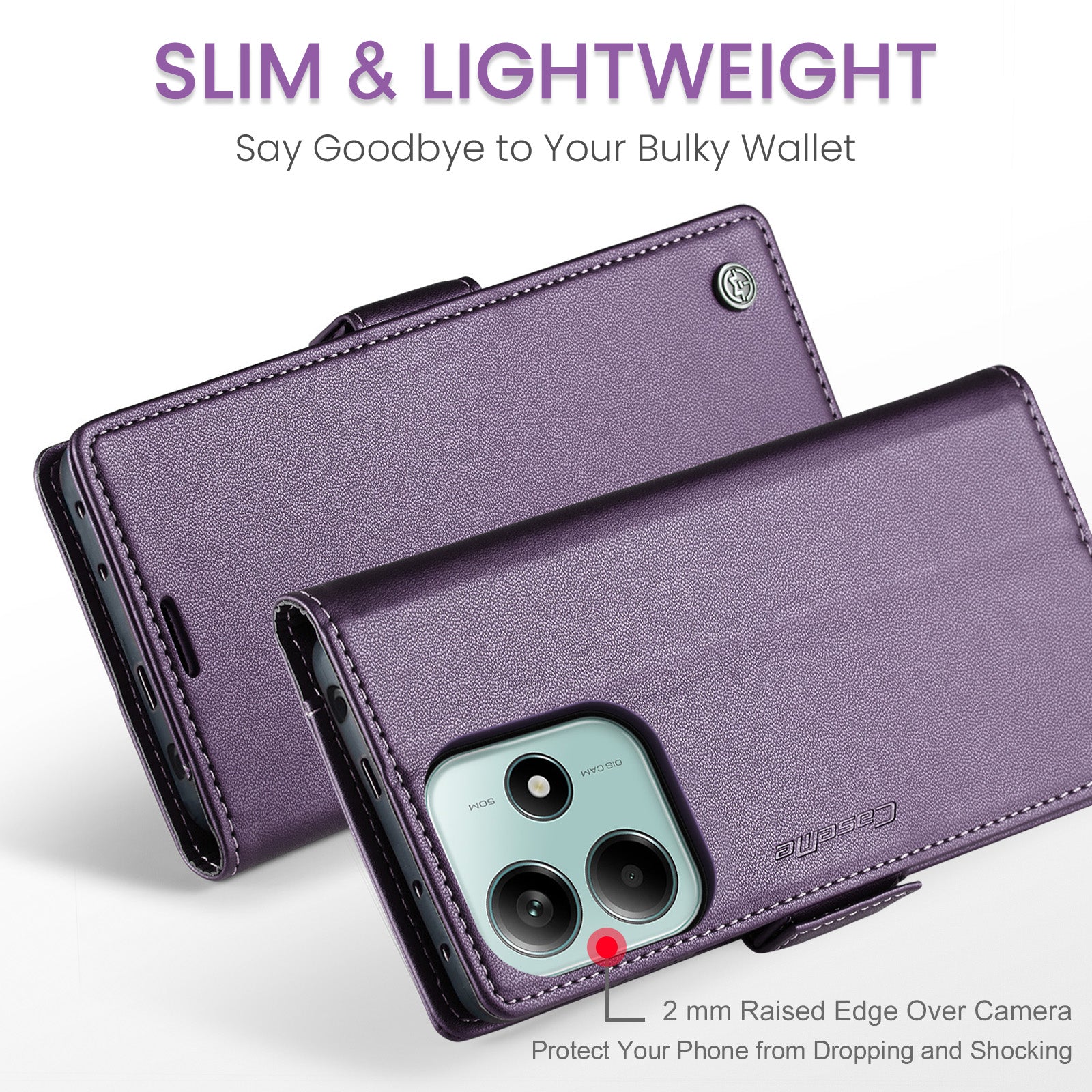 Xiaomi Redmi Note 14 5G CaseMe Retro Wallet Case [Purple]