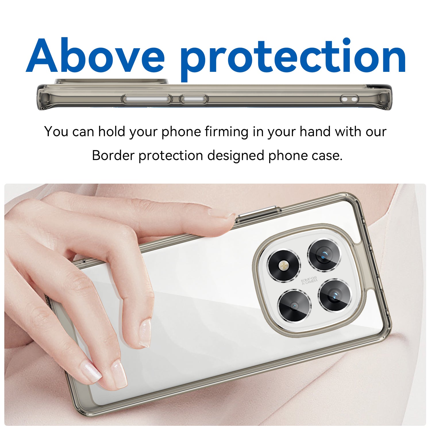 Xiaomi Redmi Note 14 Pro 5G Soft TPU Bumper Case [Clear Grey]
