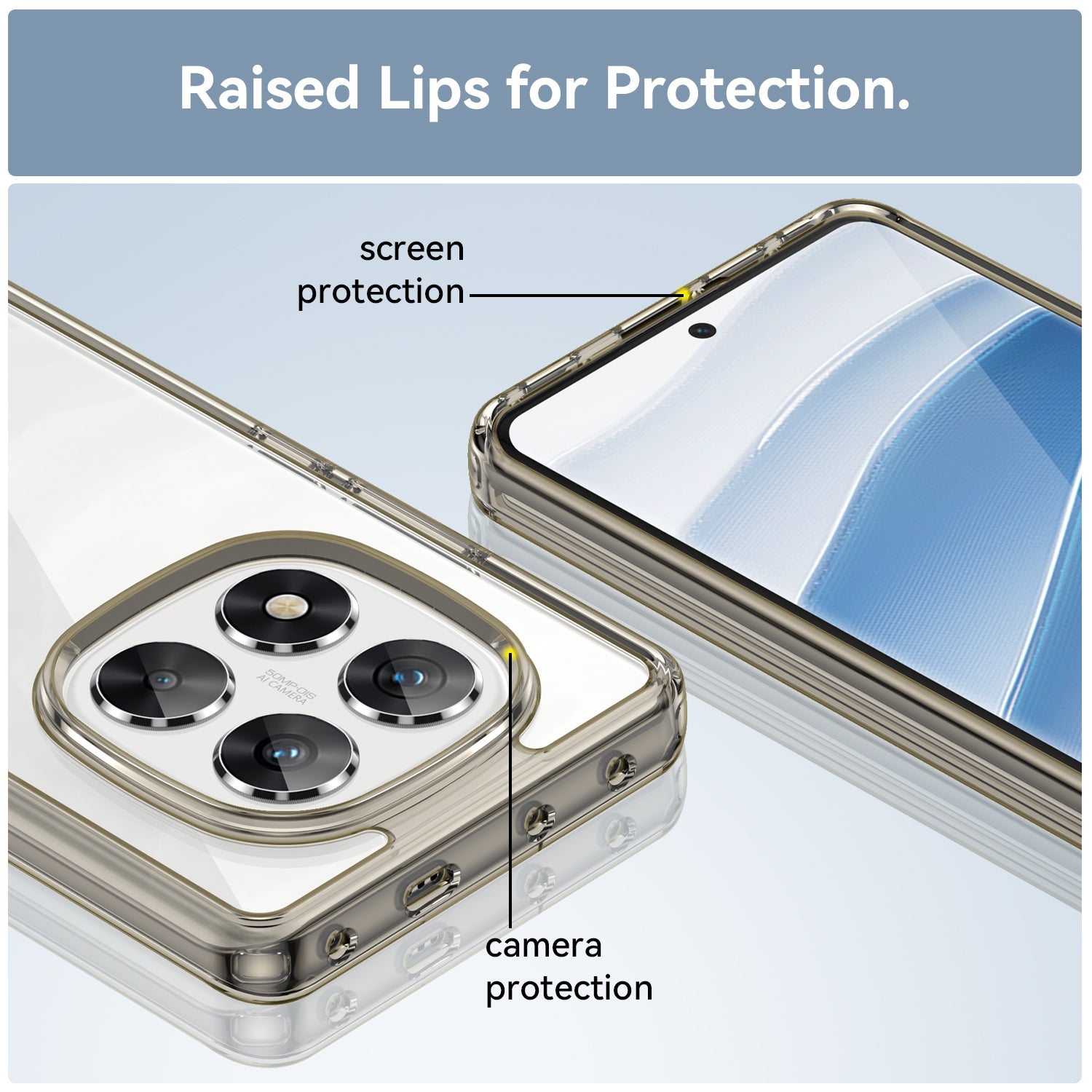 Xiaomi Redmi Note 14 Pro 5G Soft TPU Bumper Case [Clear Grey]