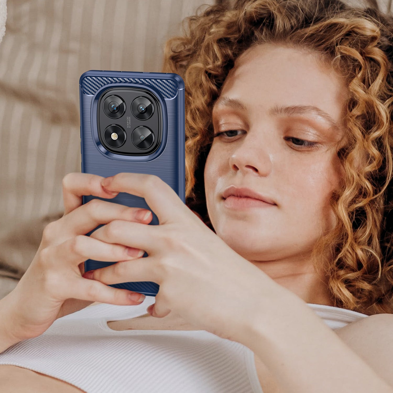 Xiaomi Redmi Note 14 Pro 5G Carbon Fibre Brushed Case [Navy]
