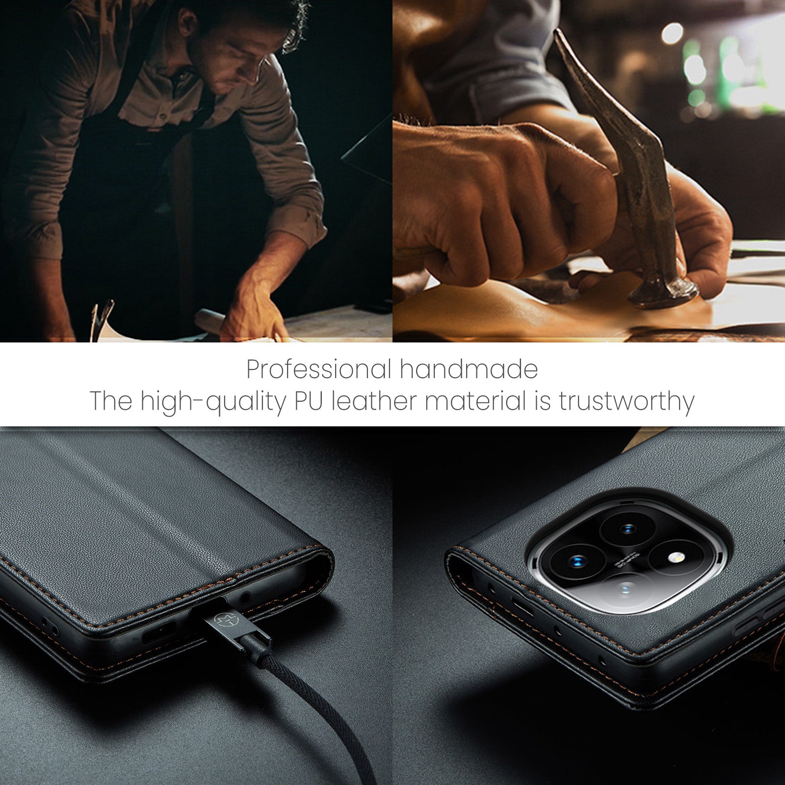 Xiaomi Redmi Note 14 Pro Plus 5G CaseMe Retro Wallet Case [Black]