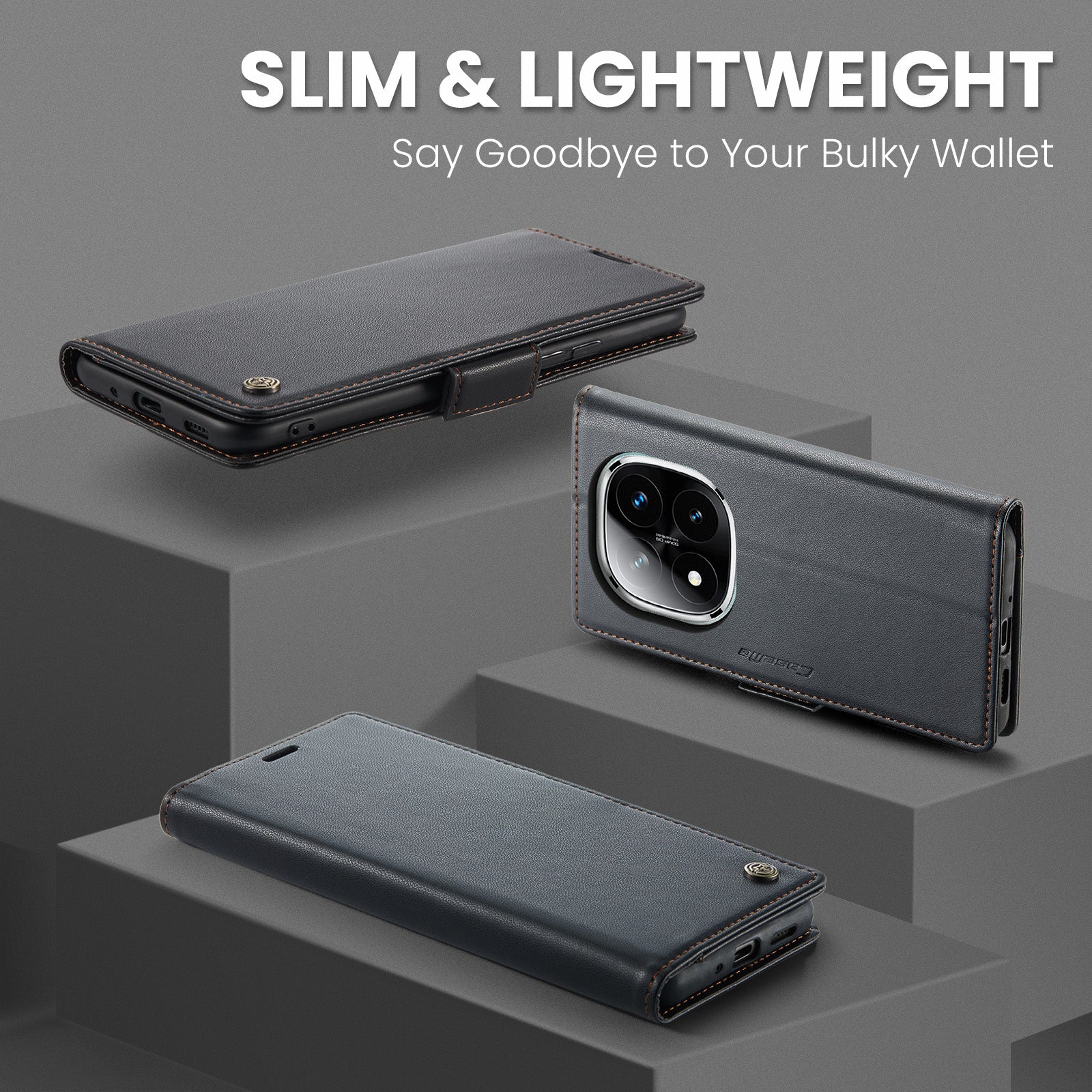 Xiaomi Redmi Note 14 Pro Plus 5G CaseMe Retro Wallet Case [Black]