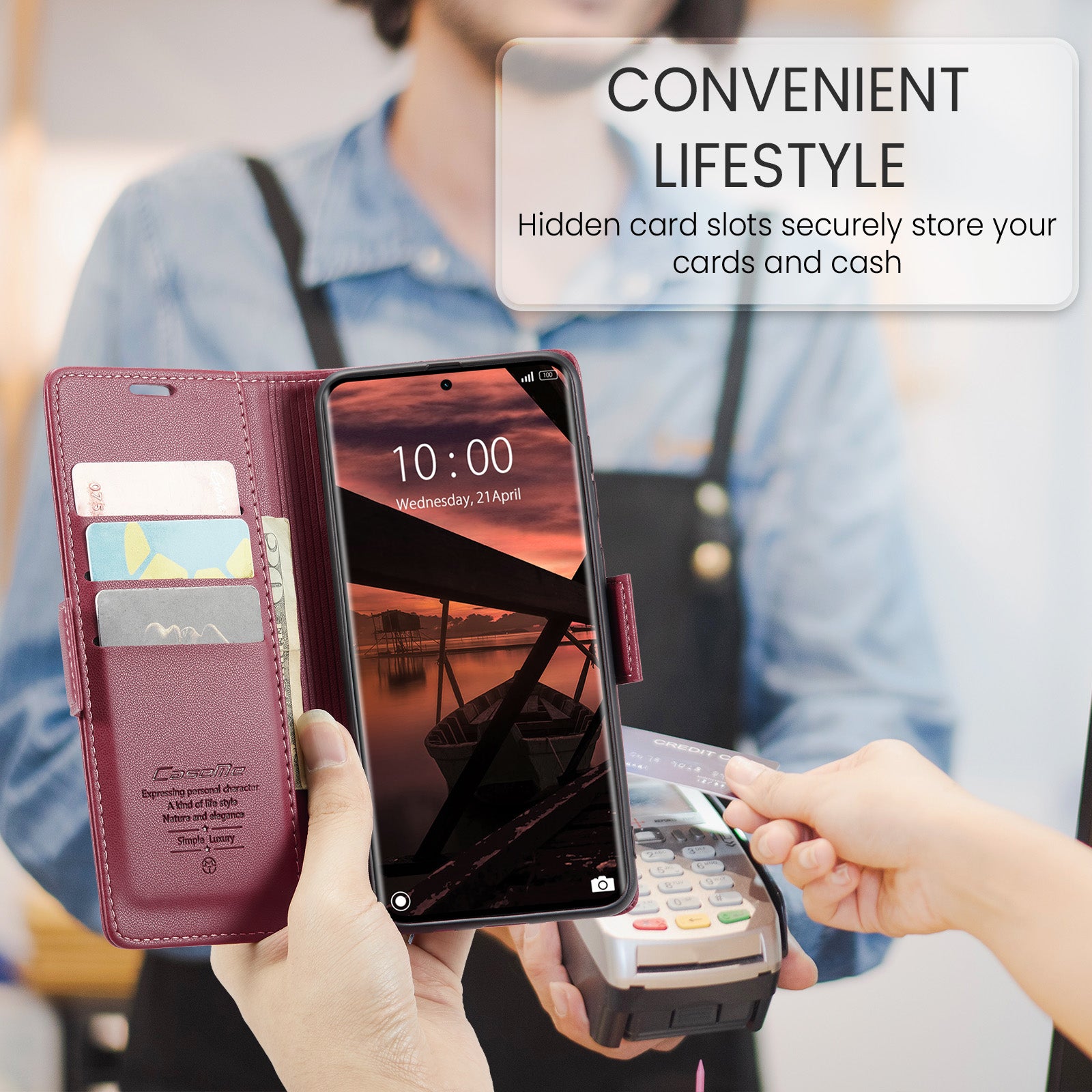 Xiaomi Redmi Note 14 Pro 5G CaseMe Retro Wallet Case [Maroon]