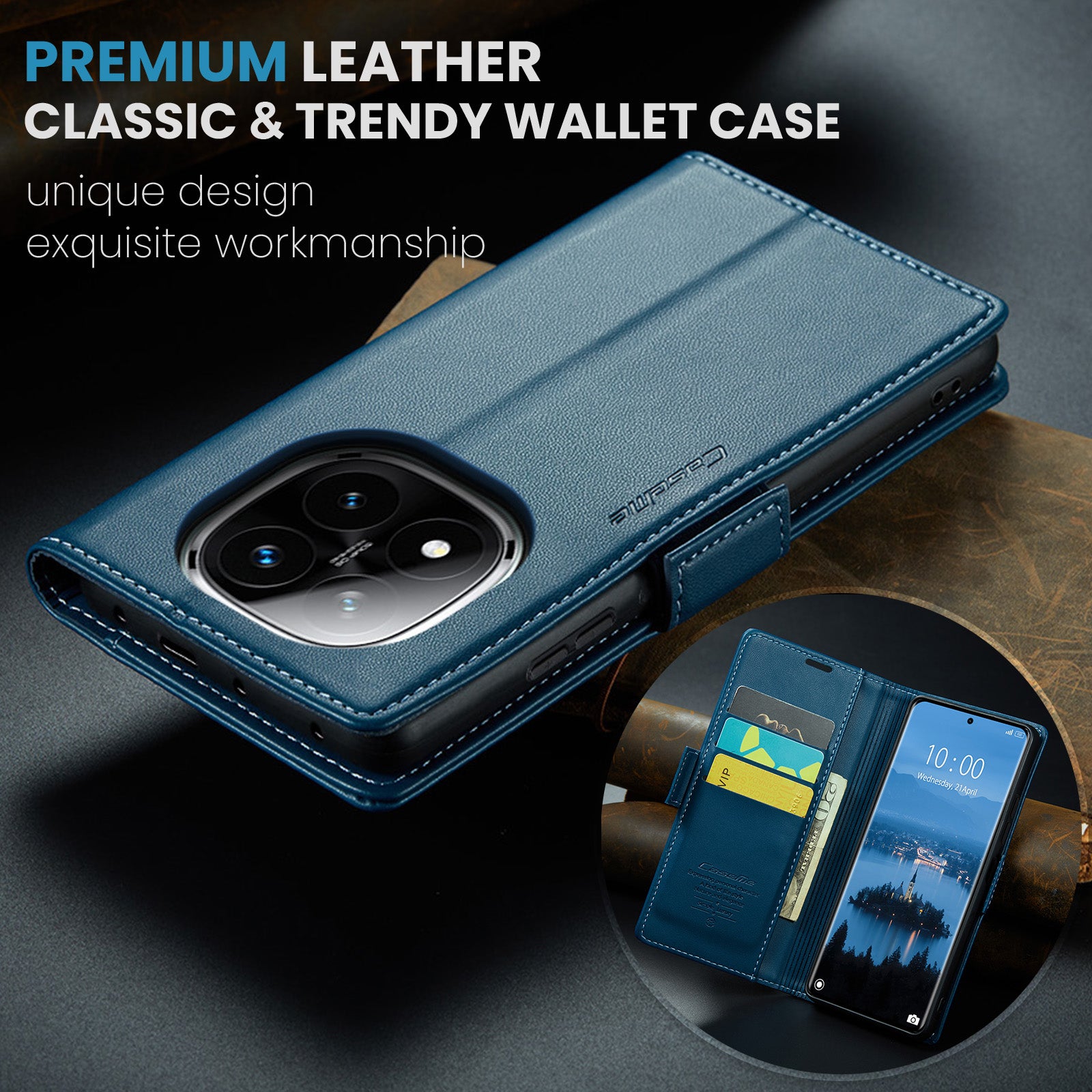 Xiaomi Redmi Note 14 Pro 5G CaseMe Retro Wallet Case [Navy]