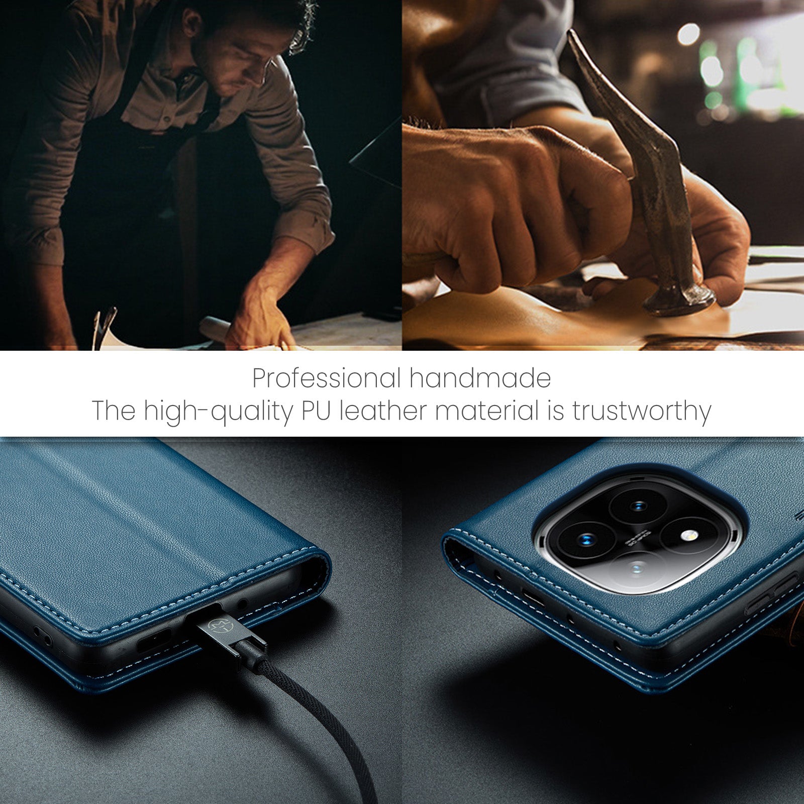 Xiaomi Redmi Note 14 Pro 5G CaseMe Retro Wallet Case [Navy]