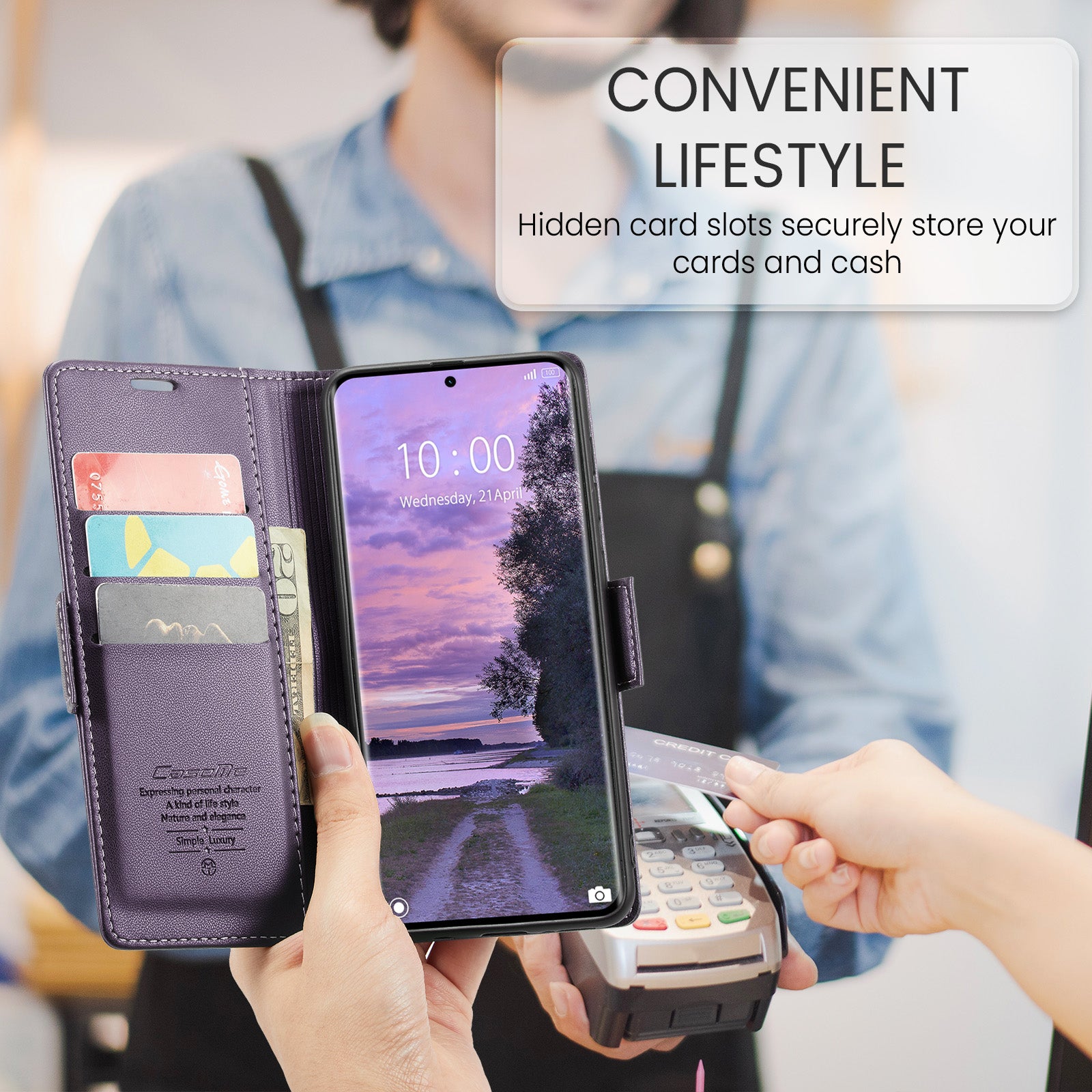 Xiaomi Redmi Note 14 Pro Plus 5G CaseMe Retro Wallet Case [Purple]