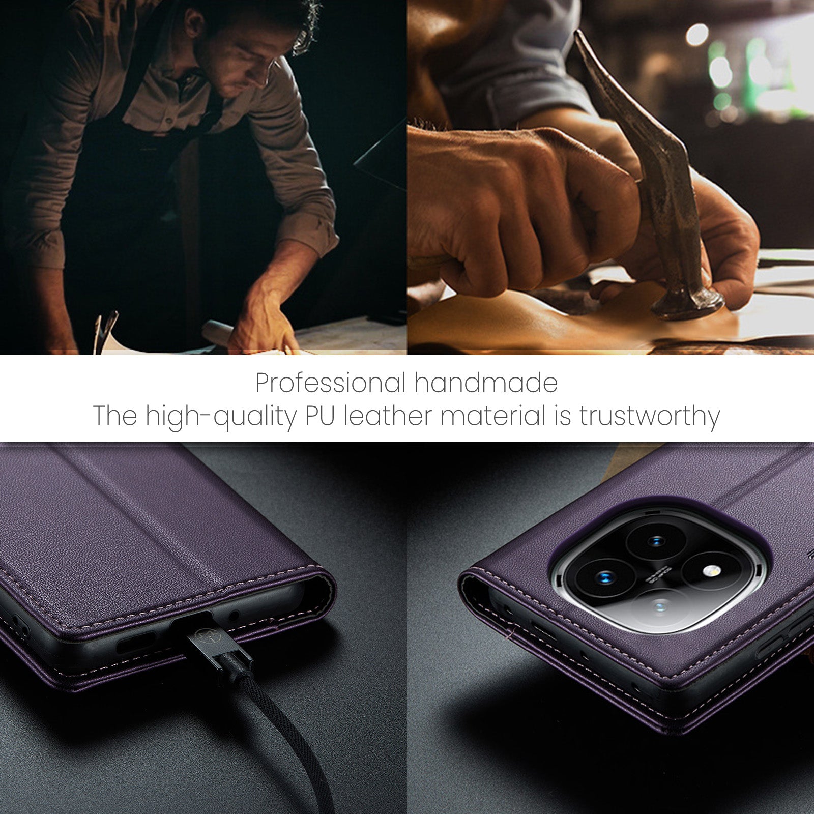 Xiaomi Redmi Note 14 Pro Plus 5G CaseMe Retro Wallet Case [Purple]