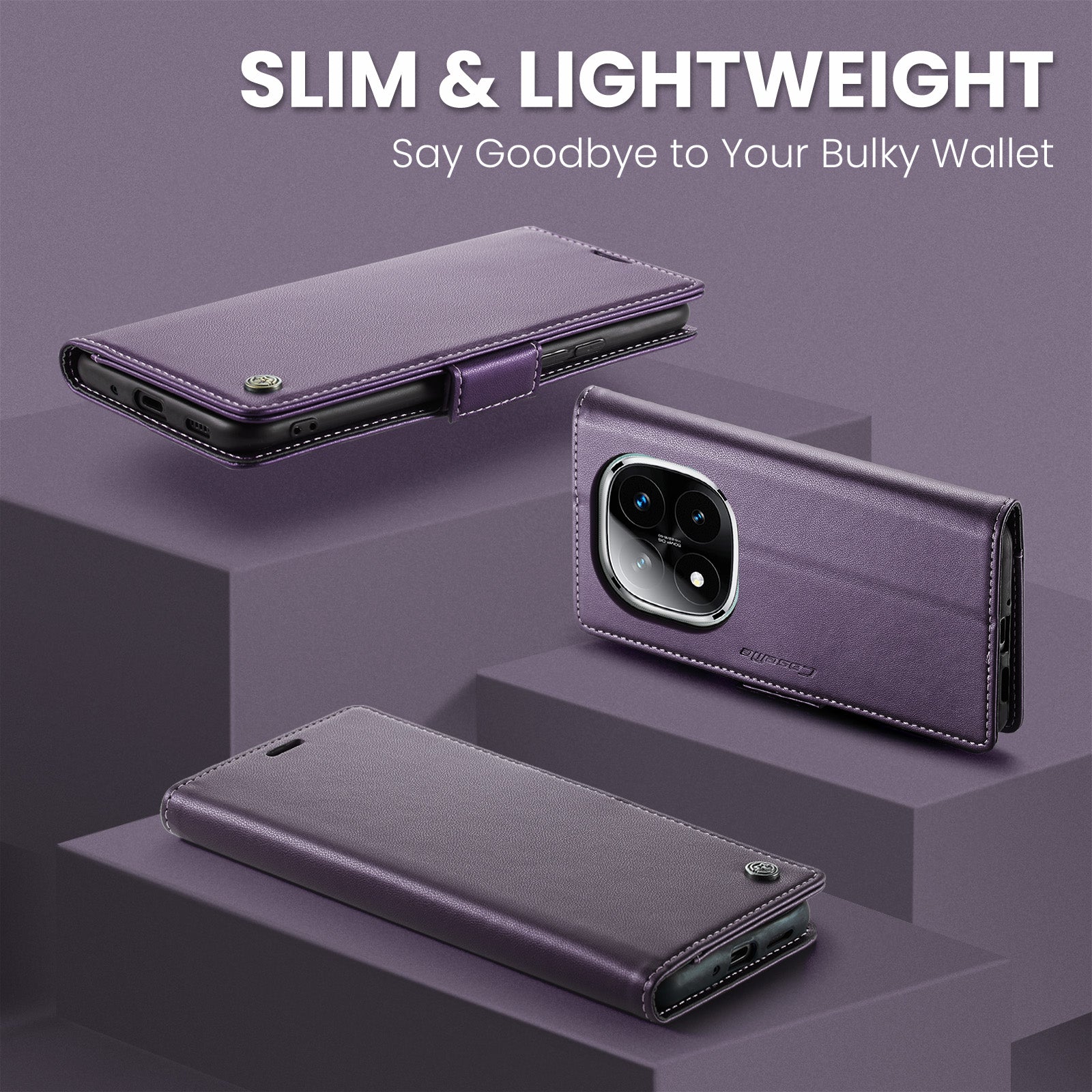 Xiaomi Redmi Note 14 Pro Plus 5G CaseMe Retro Wallet Case [Purple]